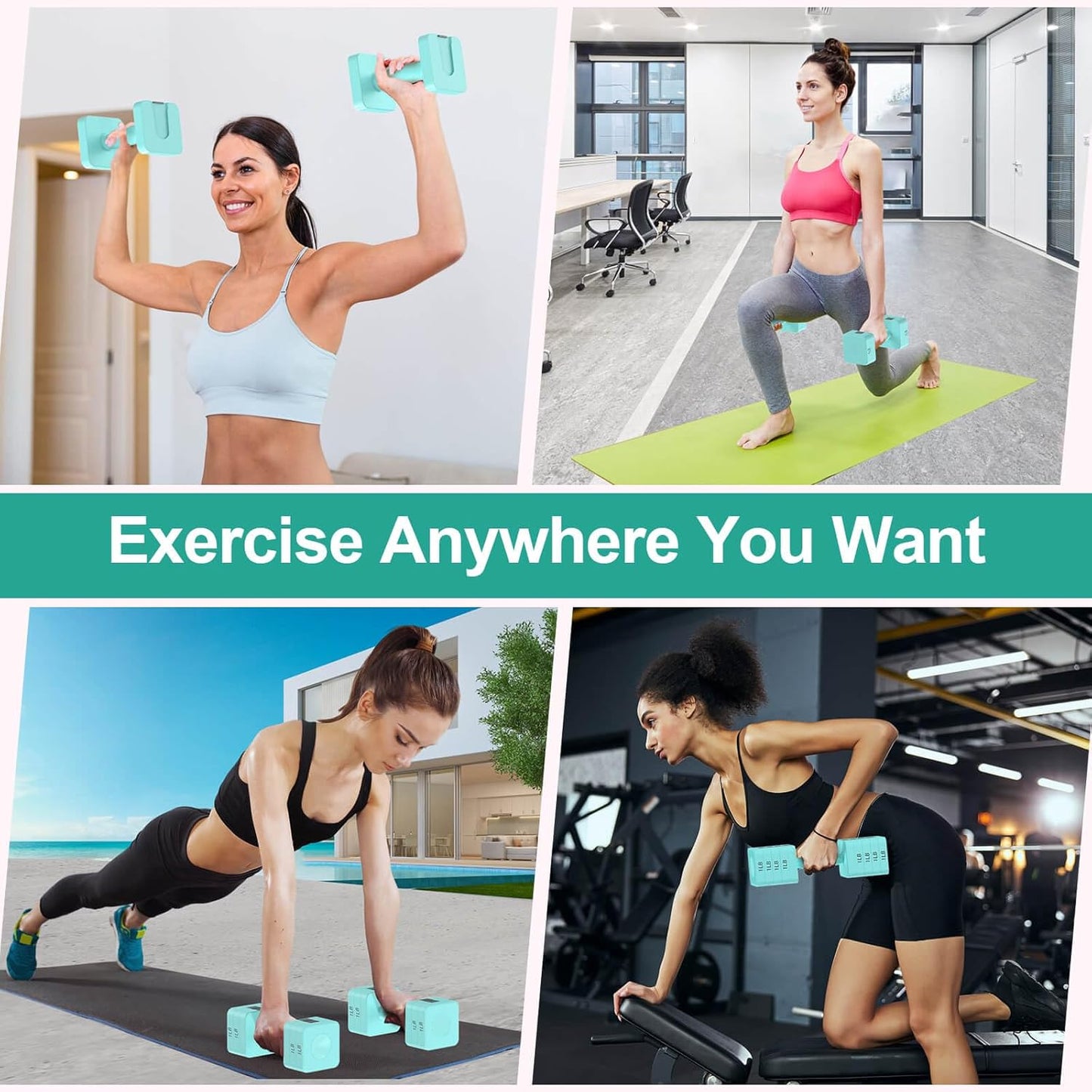 22LBS Adjustable Dumbbells Set, Hand Weights Sets with 5 Levels 3lb, 5lb, 7lb, 9lb, 11lb, Adjustable Weight Dumbbells for Women/Men Home Gym Full Body Workout