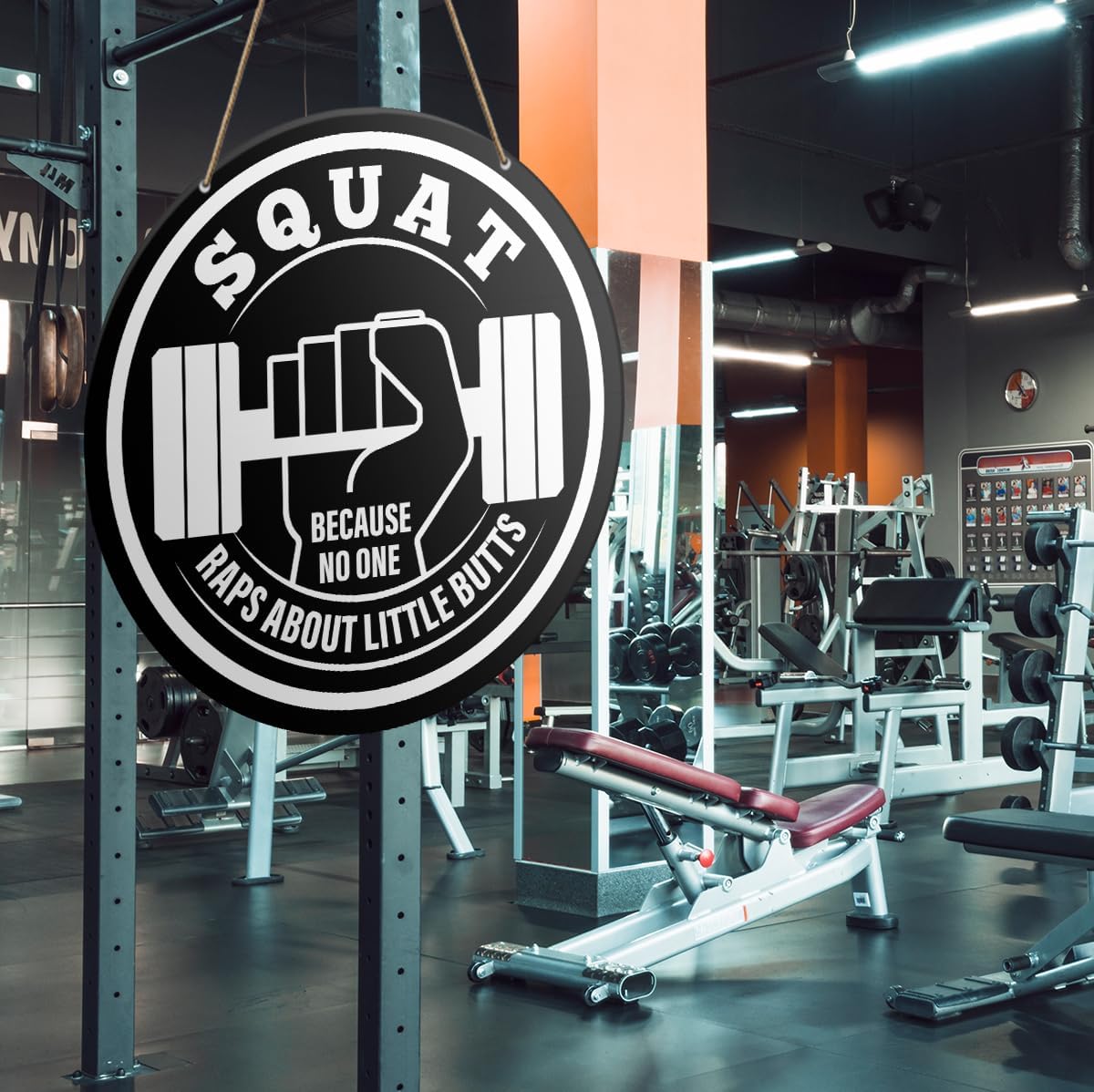 Gym Sign Decor, Home Gym Sign, Funny Gym Decorations, Workout Room Fitness Room Decor Gym Sign Decoration, Gym Bodybuilding Gift for Trainer Exercise Lover Men, Because No One