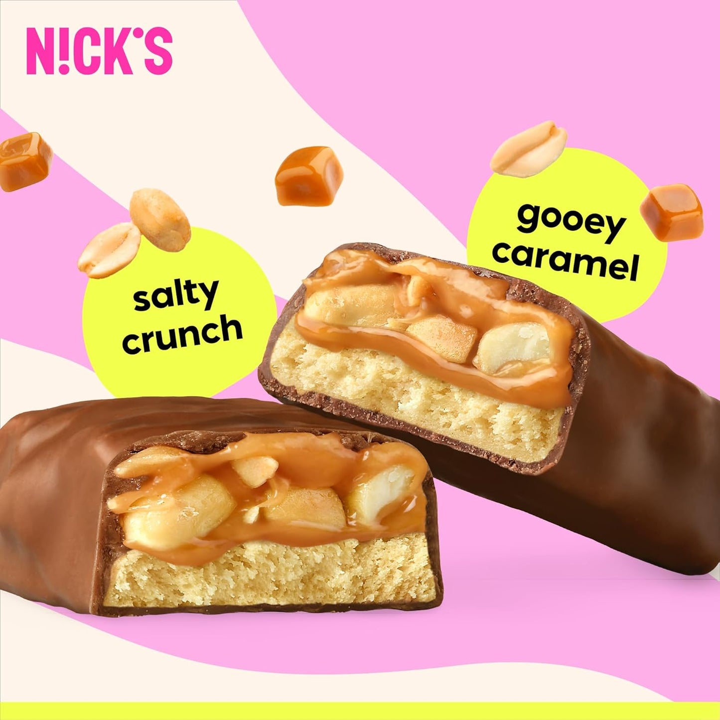 Nick’s Variety Protein Bars – 24-Count Box |Salty Peanut, Caramel and Almond Chocolate, High Protein, Low Calories, Low Carbs, Keto Friendly, No Added Sugar
