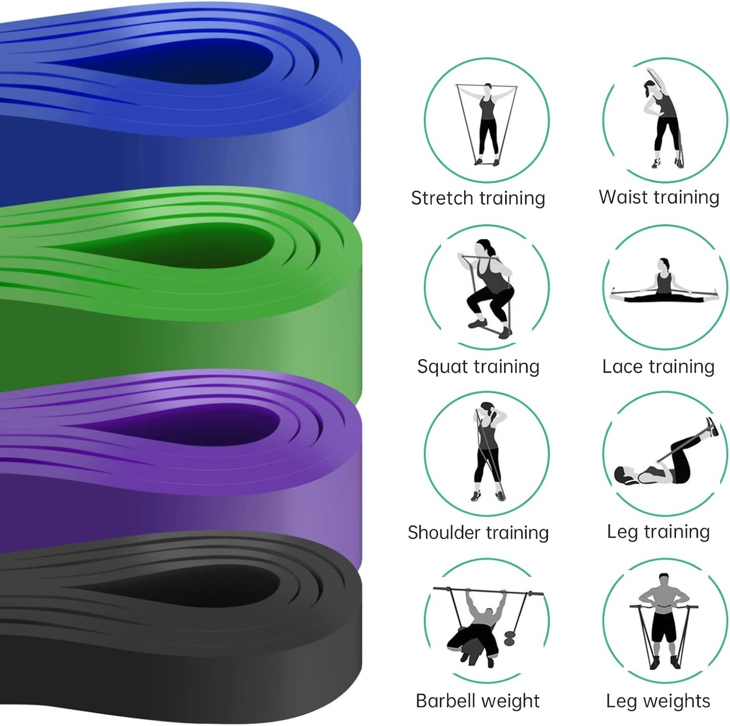 Alllvocles Resistance Band, Pull Up Bands, Pull Up Assistance Bands, Workout Bands, Exercise Bands, Resistance Bands Set for Legs, Working Out, Muscle Training, Physical Therapy, Shape Body, Men Women