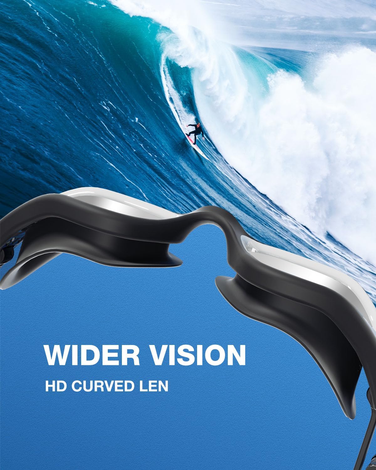 ZIONOR G1 Lite Swim Goggles with Swim Cap Comfortable Anti-fog Swimming Goggles Cap Set for Adult Men Women