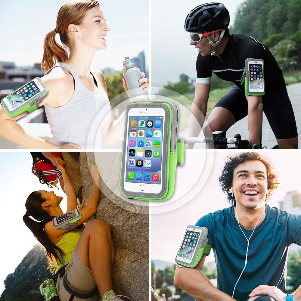 LENPOW 2 Pack Multifunctional Outdoor Sports Armband Sweatproof Running Armbag Casual Arm Package Bag Gym Fitness Cell Phone Bag Key Holder for iPhone 14 13 12 Max Pro Plus Samsung Galaxy Note S22 S21