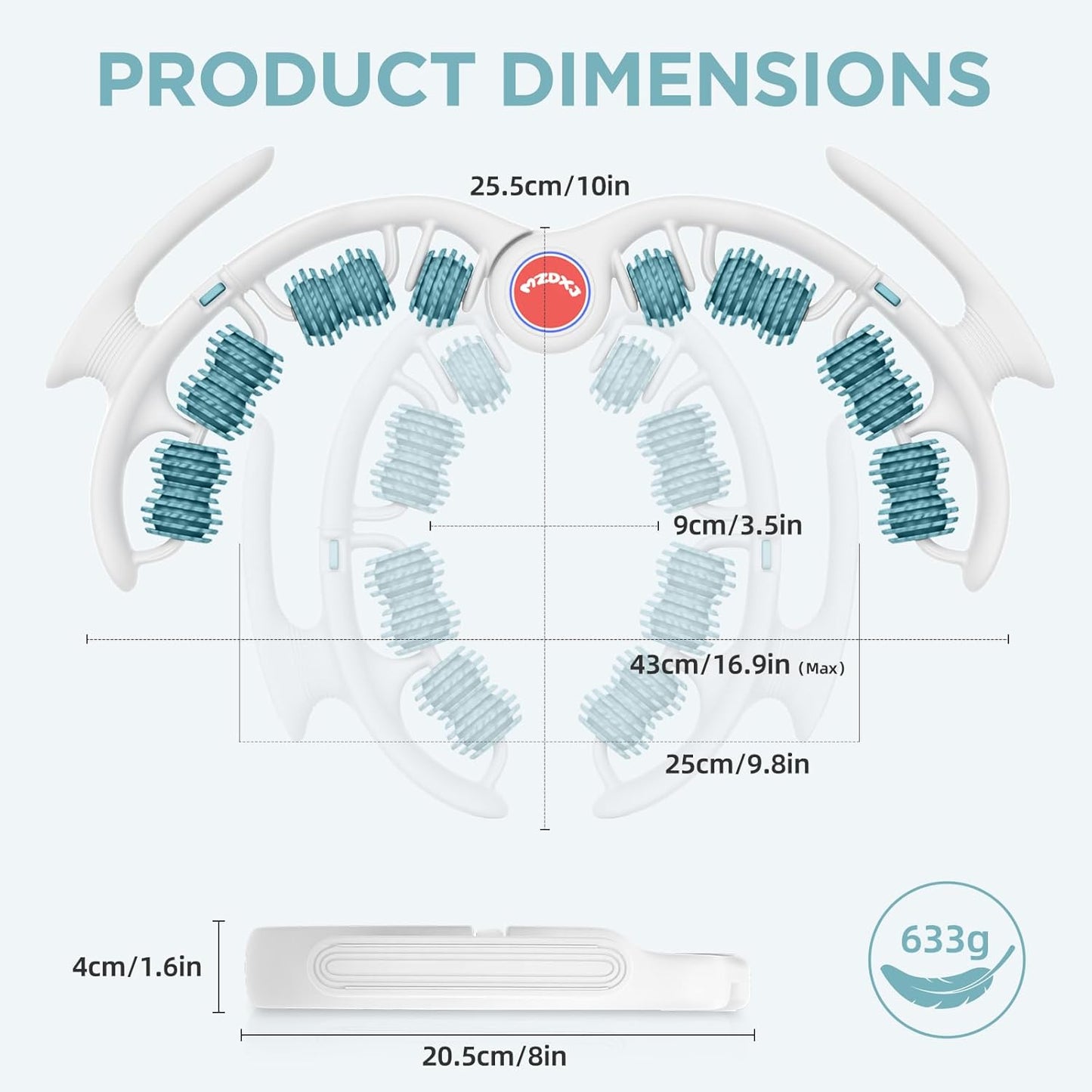 Cellulite Massage Tool Deep Fascia Massager & Dimpled Skin Remover for Legs - Anti-Cellulite Roller Tech with Lymphatic Drainage, Smooth Skin & Pain Relief for Thighs & Buttocks Sculpting