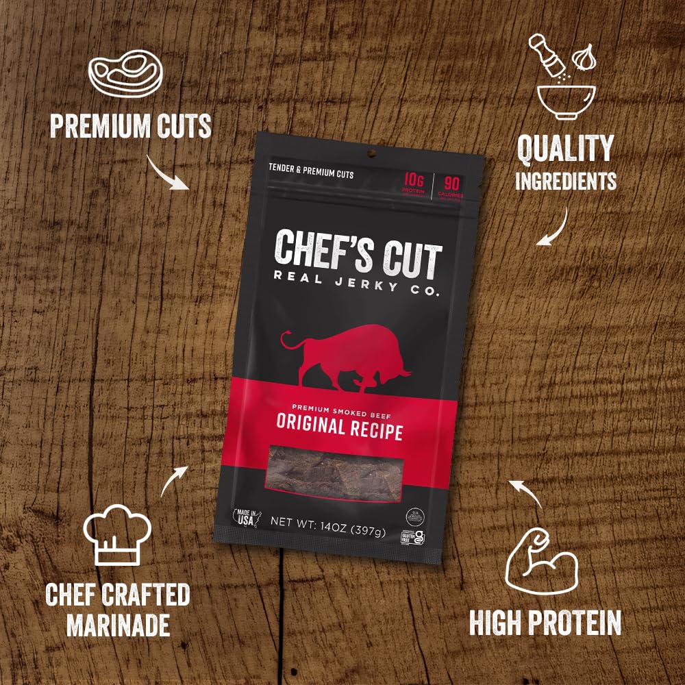 Chef's Cut Real Smoked Beef Original Recipe Jerky, 14 Ounce