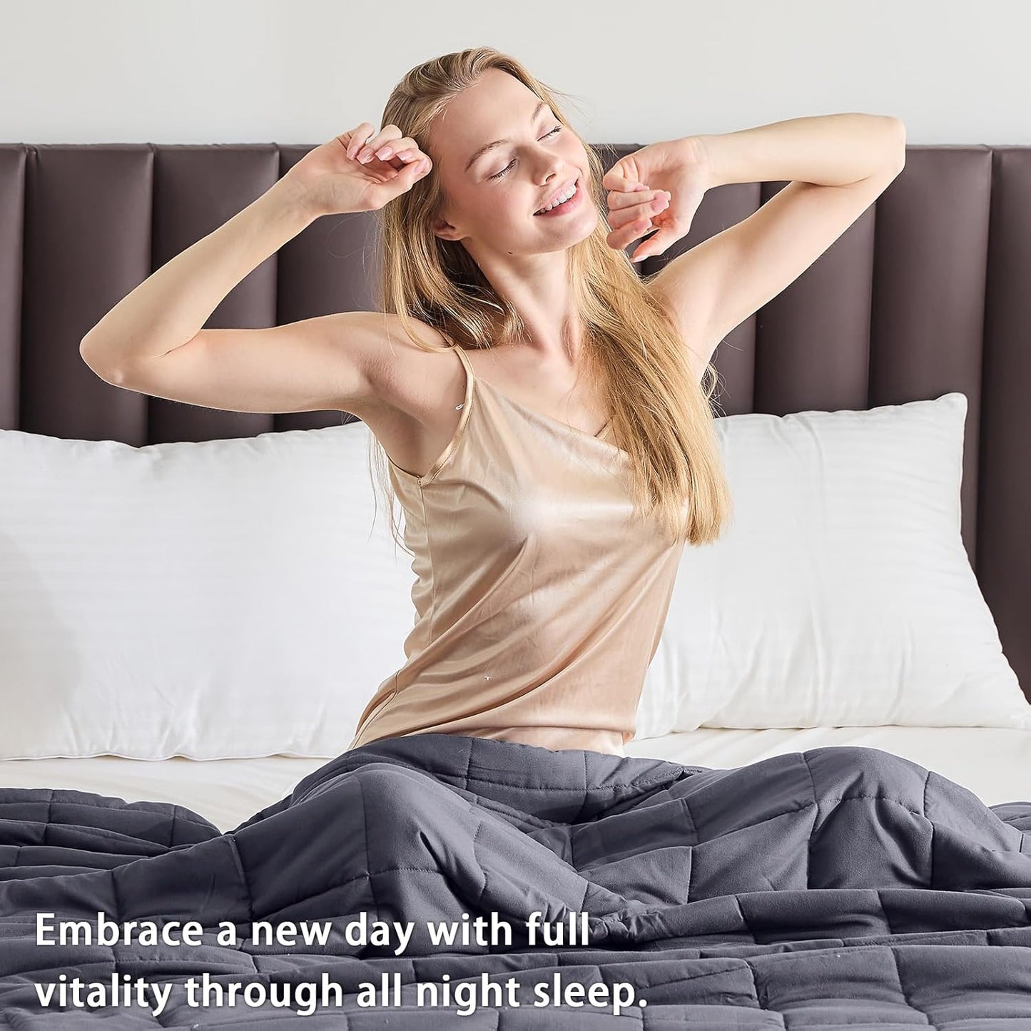 yescool Weighted Blanket for Adults (25 lbs, 60" x 80", Grey& Black) Cooling Heavy Blanket for Sleeping Perfect for 240-260 lbs, Queen Size Breathable Blanket with Premium Glass Bead, Machine Washable