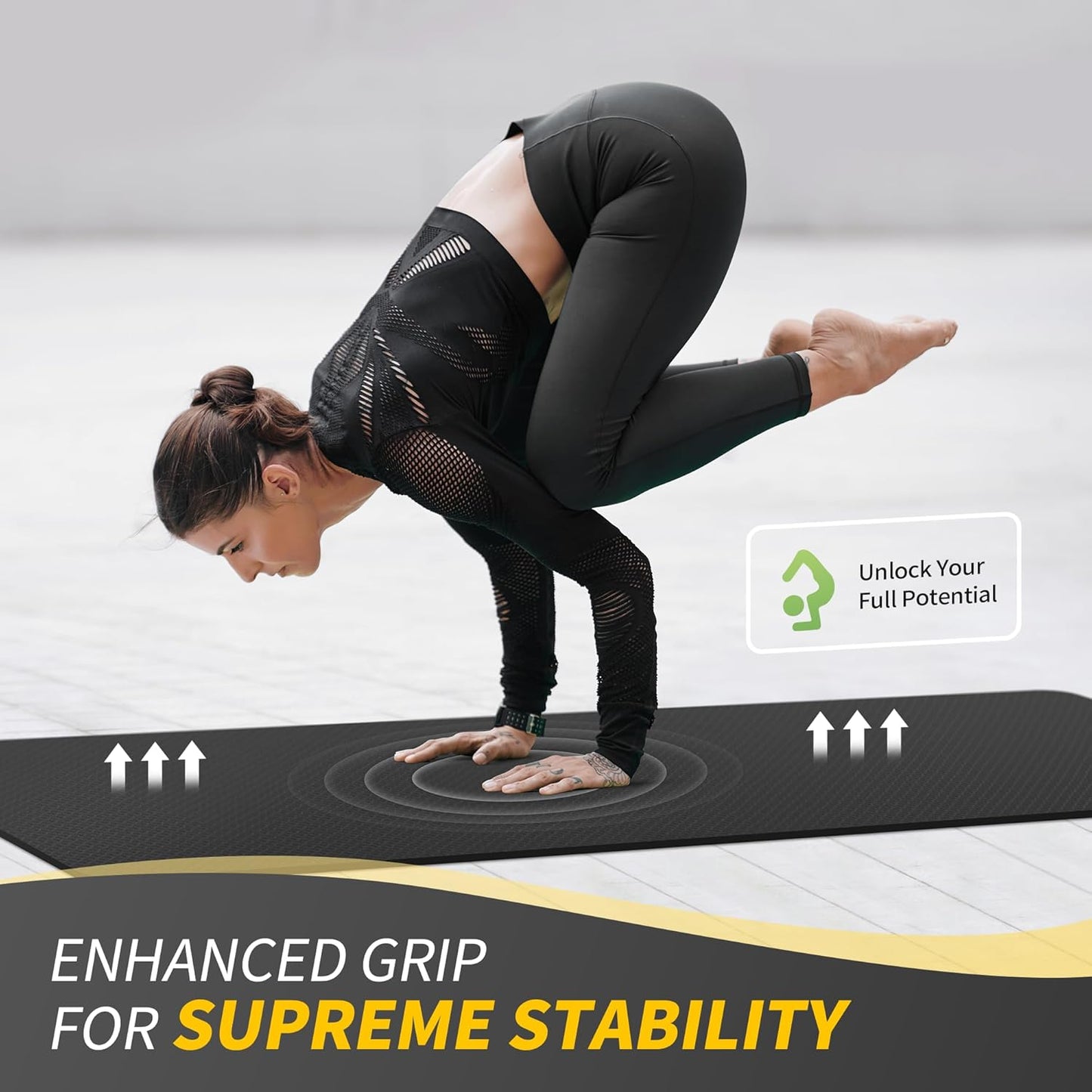 CAMBIVO Yoga Mat for Women Men Kids, 1/3 & 1/4 & 2/5 Inch Extra Thick Yoga Mat Non Slip, 72" x 24" TPE Yoga Mats, Workout Mat with Carrying Strap for Yoga, Pilates and Floor Exercises