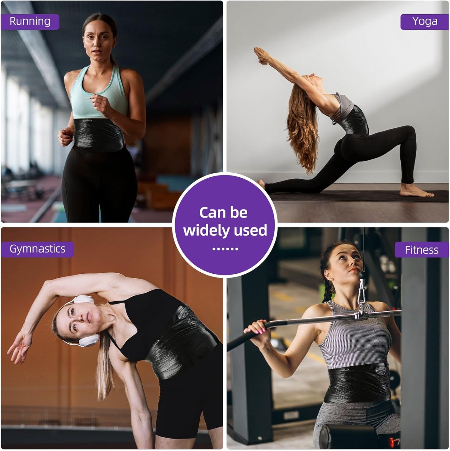 60 Meters Black Osmotic Plastic Body Wrap,Workout & Sweat Enhancer Stomach Film Body Applicator Power Wrap,DIY Sauna Wrap(2 Rolls)