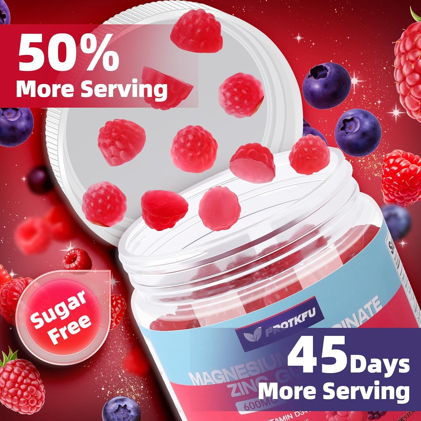 90 CT Magnesium Glycinate Gummies 600mg, Sugar Free Magnesium Gummies w/Zinc & Vitamin D3 & K2 - Magnesium Supplements for Sleep, Supports Bone Health, Nerve & Immune Function