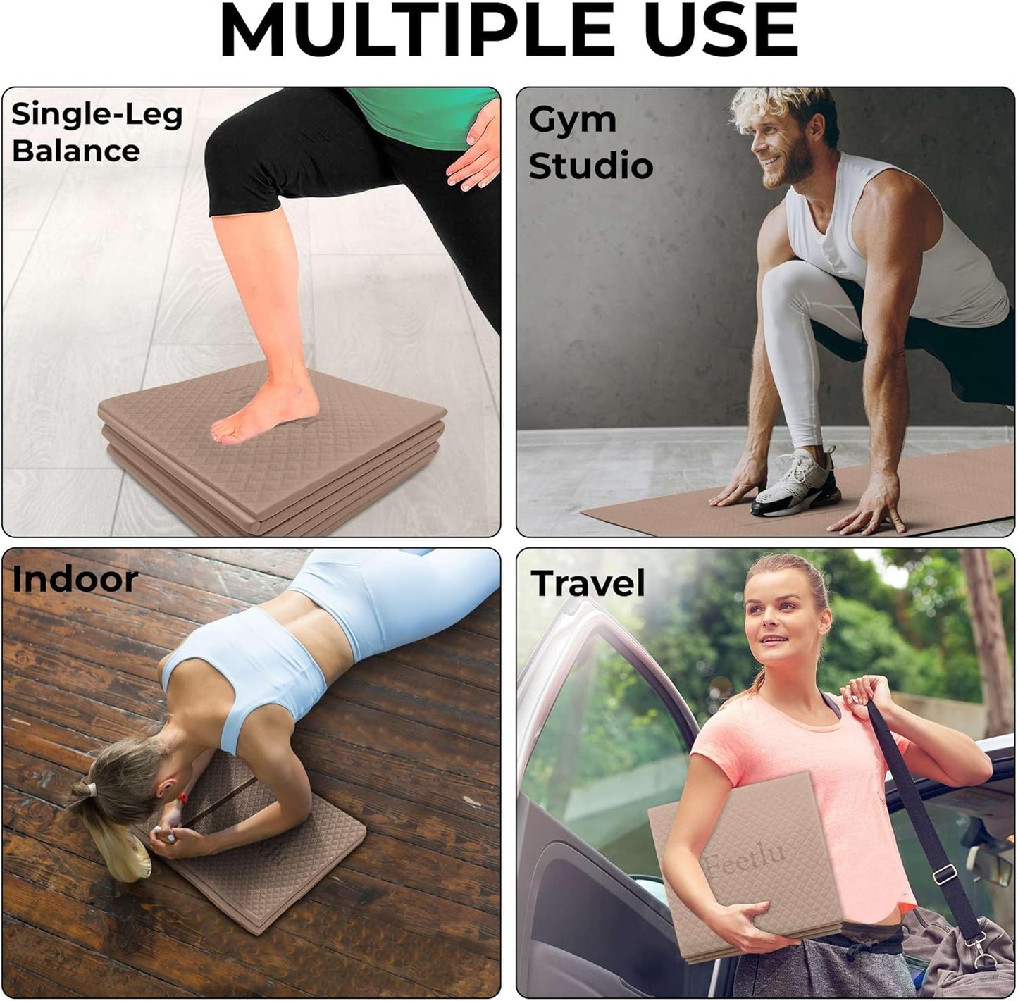 Foldable Yoga Mat, 6mm Thick, Lightweight, Anti-Slip, and Easy to Store – Perfect for Travel, Yoga, Pilates, Home Workouts, and Floor Exercises