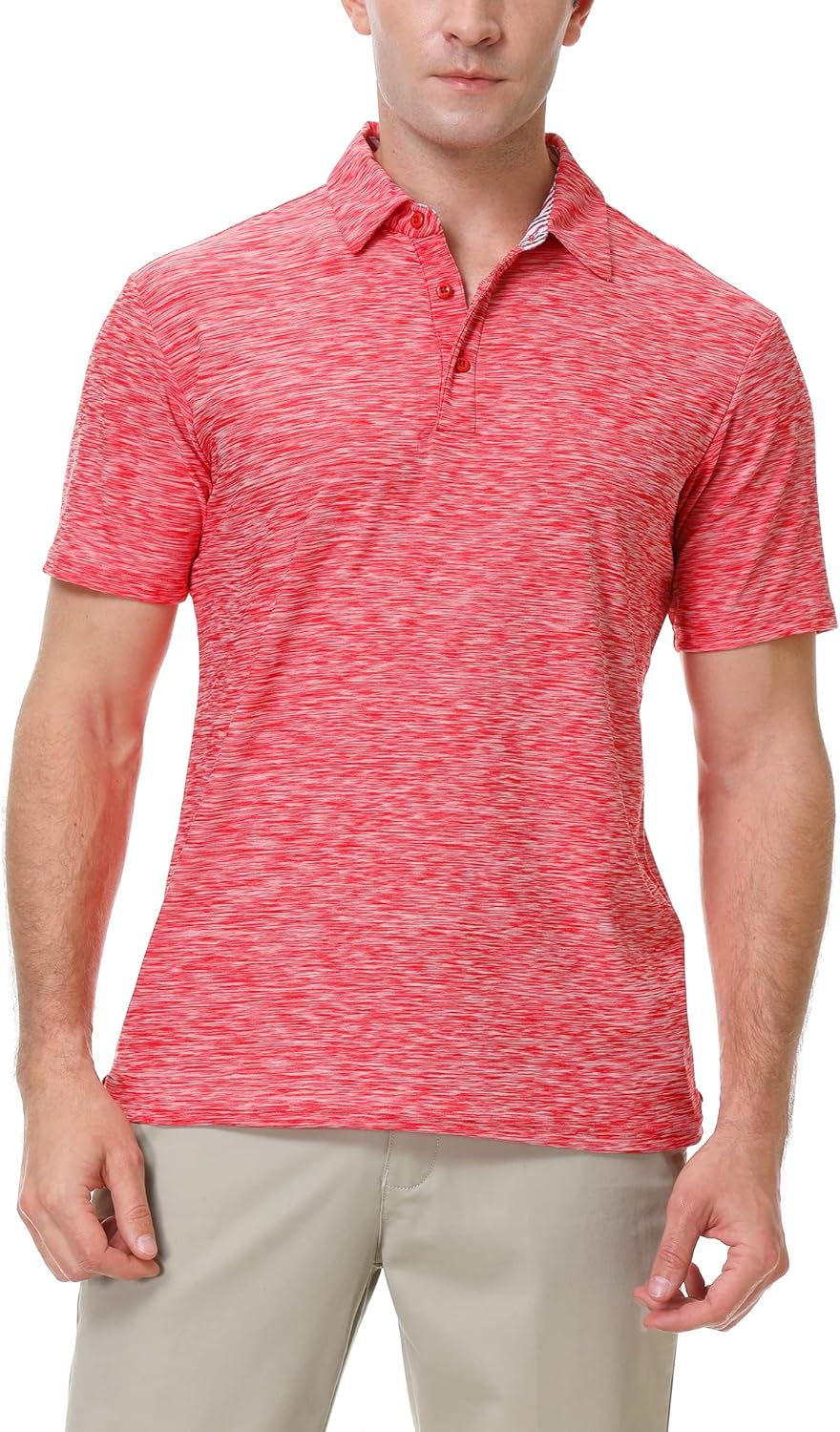 WARHORSEE Golf Polo Shirts for Men Short Sleeve Wrinkle Free 4 Way Stretch Moisture Wicking Performance Collared Tshirts