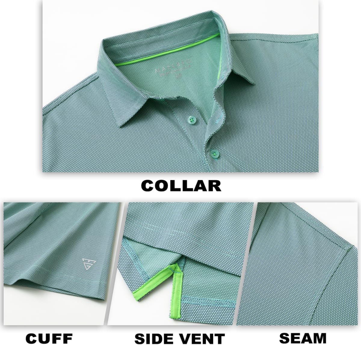 M MAELREG Golf Shirts for Men Dry fit Sports Jacquard Lightweight Performance Texture Short Sleeve Collared Polo Shirts