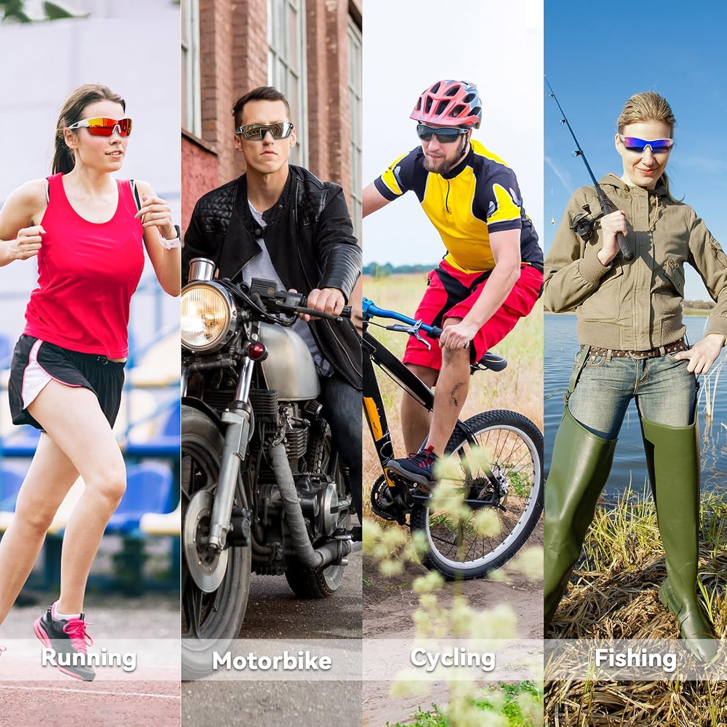 BEACOOL Polarized Sports Sunglasses for Men Women Youth Baseball Cycling Running Fishing Golf Motorcycle TAC Glasses UV400