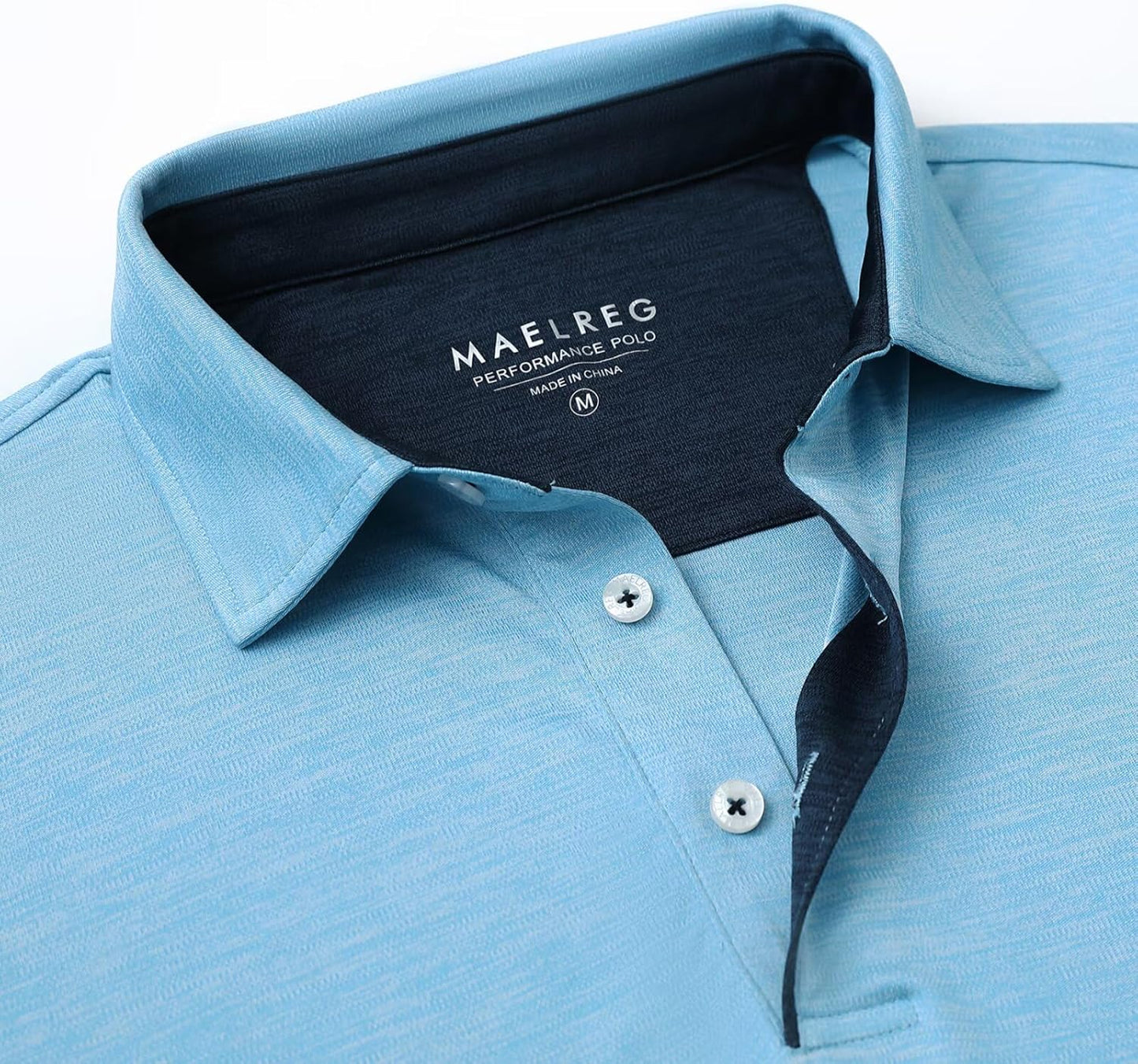 M MAELREG Golf Shirts for Men Short Sleeve Dry Fit Casual Striped Performance Moisture Wicking Collared Mens Polo Shirts