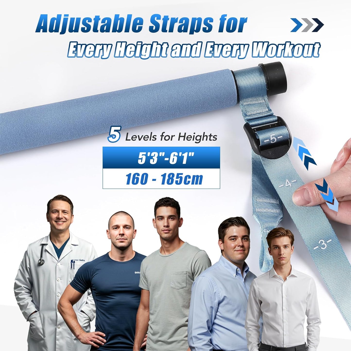 Upgraded Pilates Bar Kit with Resistance Bands Natural Latex for Women & Men, Heavy-Duty Stainless Steel Multifunctional Yoga Pilates Stick for Home Gym Exercise Fitness Equipment Full-Body Workouts