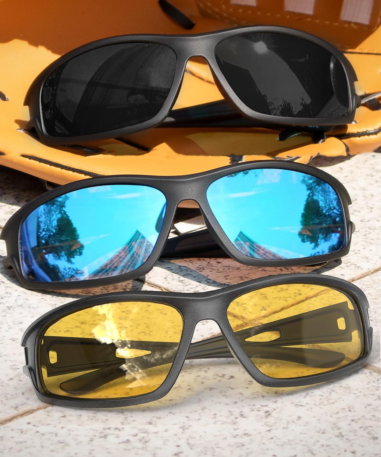 Polarized-Sunglasses-Men Sports Mens-Sunglasses: Sun-Glasses with UV400 Protection for Driving Golf Fishing Running