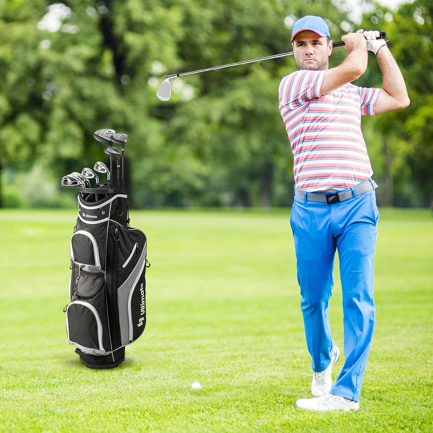 ULTIMATE Men's Complete Golf Club Set – Right-Handed, 9/11-Piece Full Set Including 460cc #1 Driver, #3 Fairway Wood, Hybrid, #6, #7, #8, #9, #P Irons, and a Precision Putter