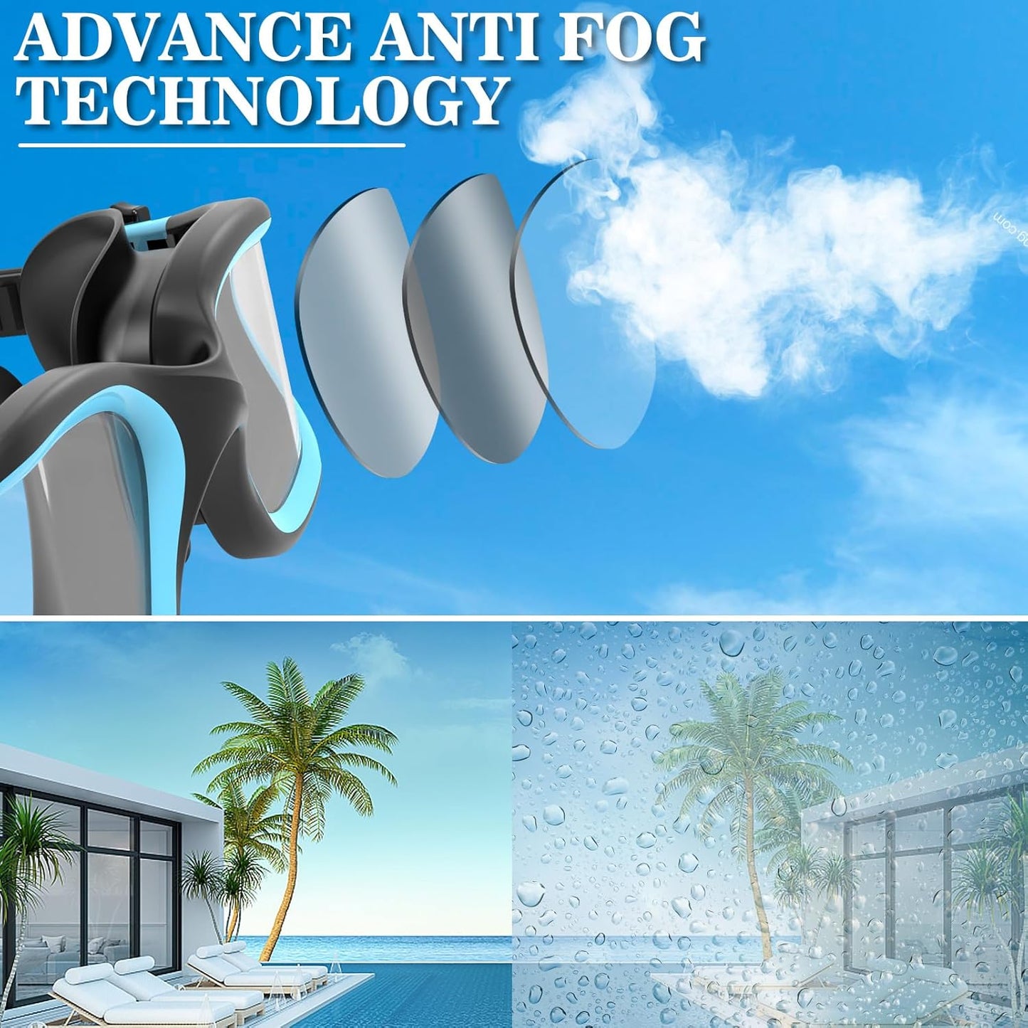 WIN.MAX Polarized Swimming Goggles Swim Pool Goggles Anti Fog Anti UV No Leakage Clear Vision for Men Women Adults Teenagers