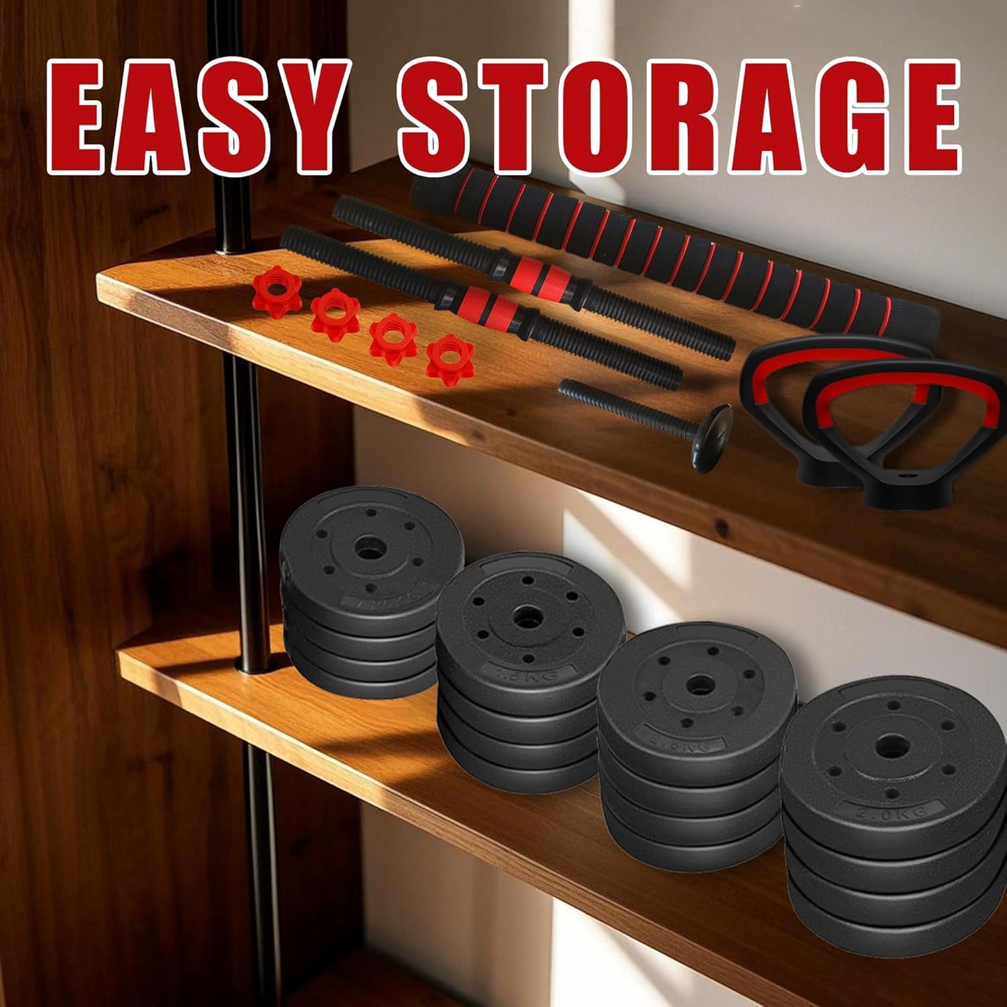 90 LB/75 LB/45 LB/25 LB Adjustable Dumbbells 4-in-1 Dumbbells Set Free Weight Set with Connector – Convert to Barbell, Kettlebell & Push-Up Stands | Interchangeable Weight Plates, Non-Slip Grips for Home Gym