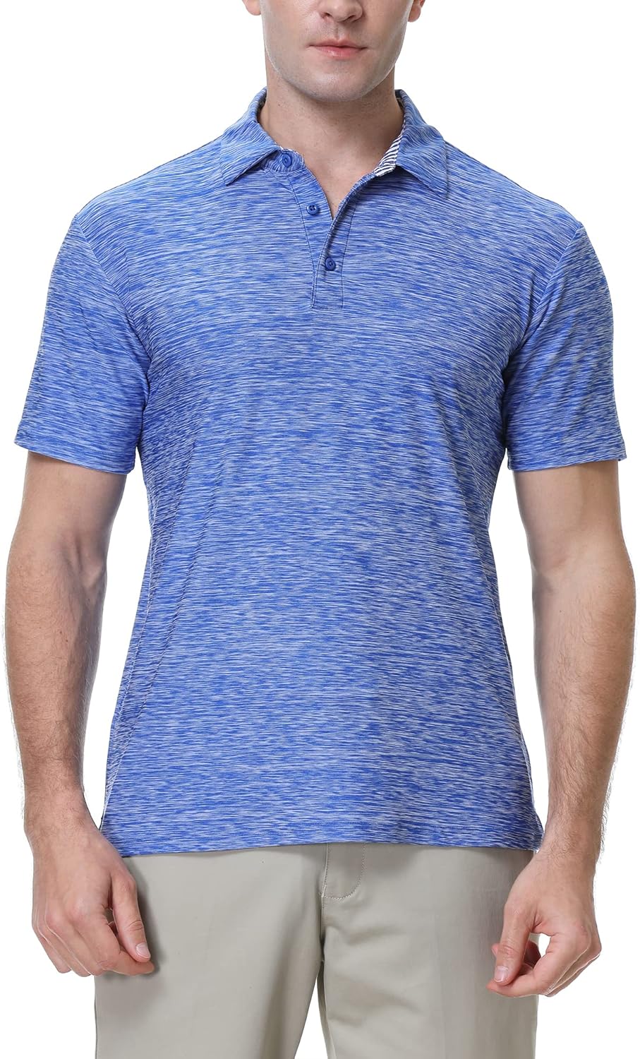 WARHORSEE Golf Polo Shirts for Men Short Sleeve Wrinkle Free 4 Way Stretch Moisture Wicking Performance Collared Tshirts