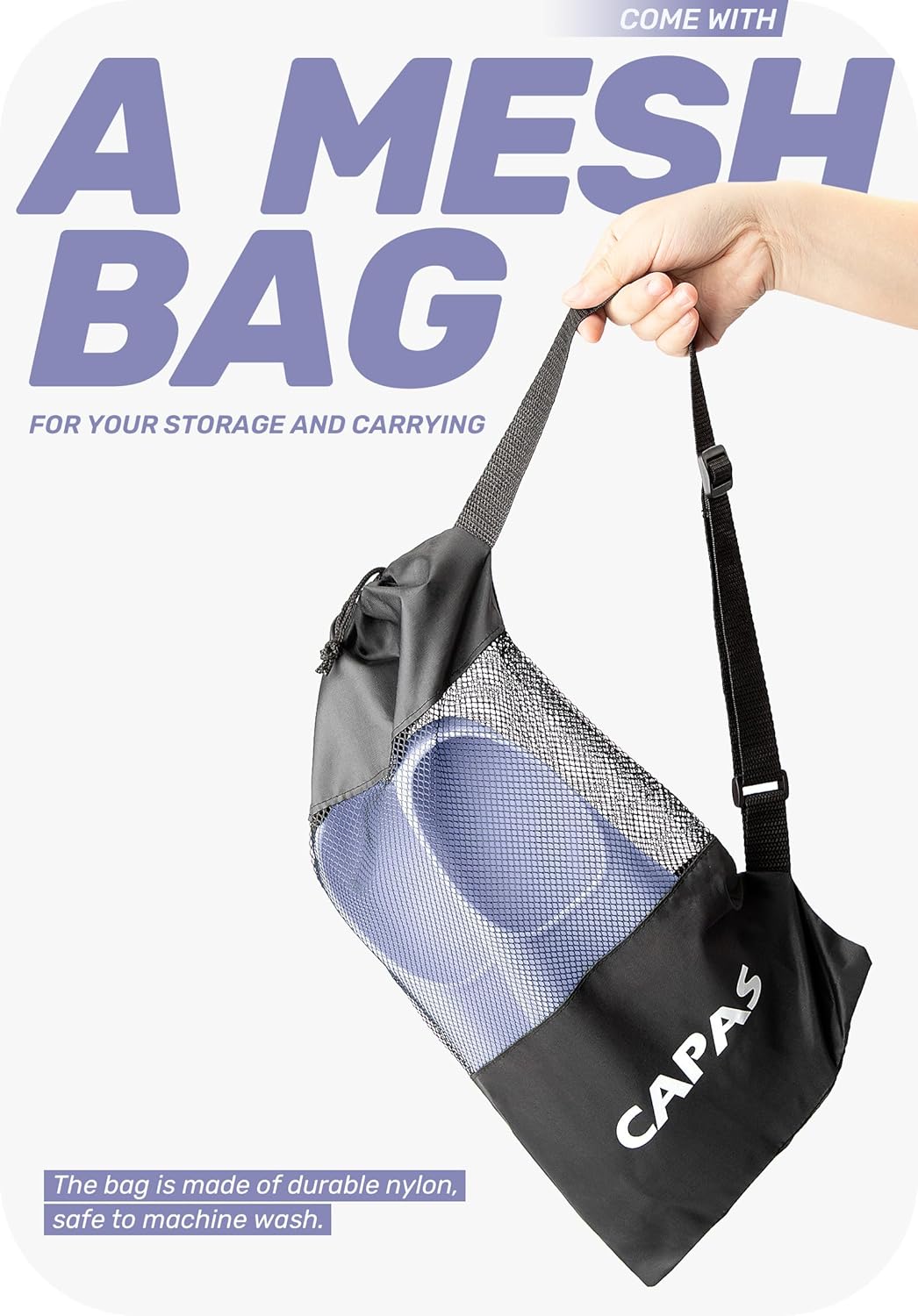 CAPAS Swim Training Fins Comfortable Silicone Lap Swimming Short Blade Floating Flippers with Mesh Bag for Adult Men Women Build Leg Strength