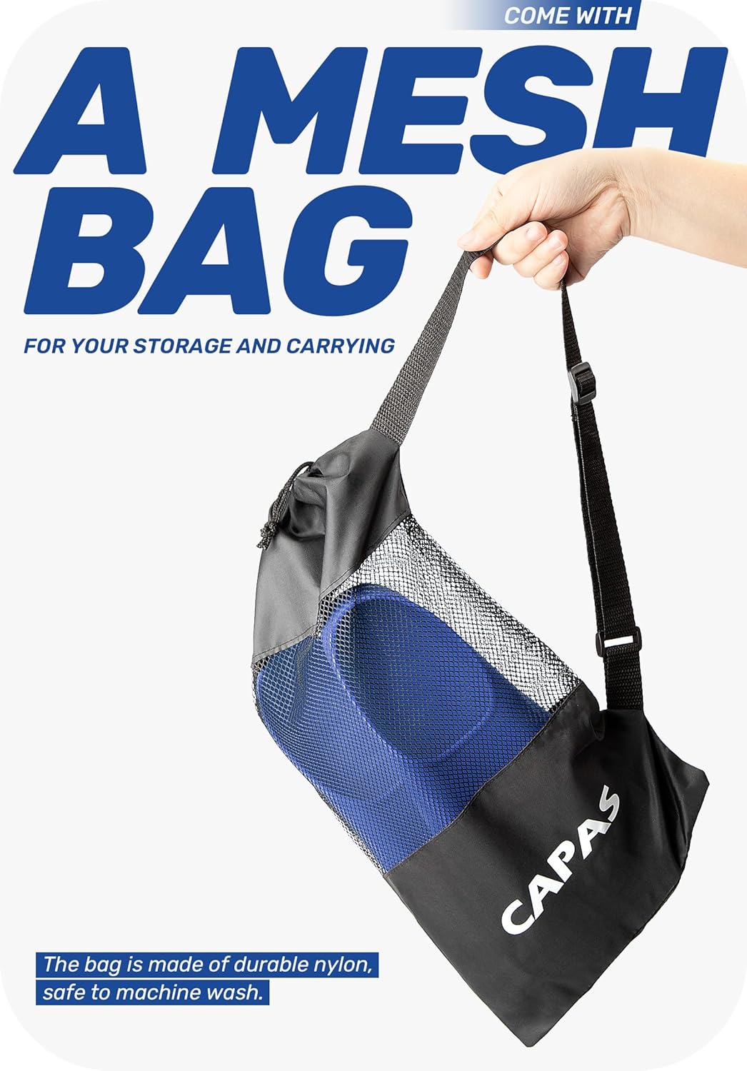 CAPAS Swim Training Fins Comfortable Silicone Lap Swimming Short Blade Floating Flippers with Mesh Bag for Adult Men Women Build Leg Strength