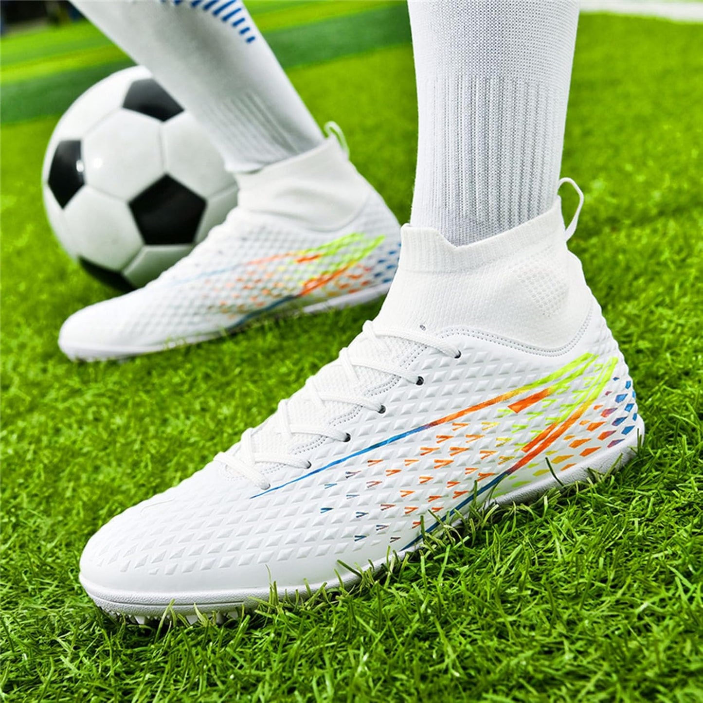 Mens Soccer Cleats Womens Indoor Soccer Shoes Wide Baseball Turf Shoes Adult Youth Rugby Shoes Big Boys Small Spikes AG TF Football Boots