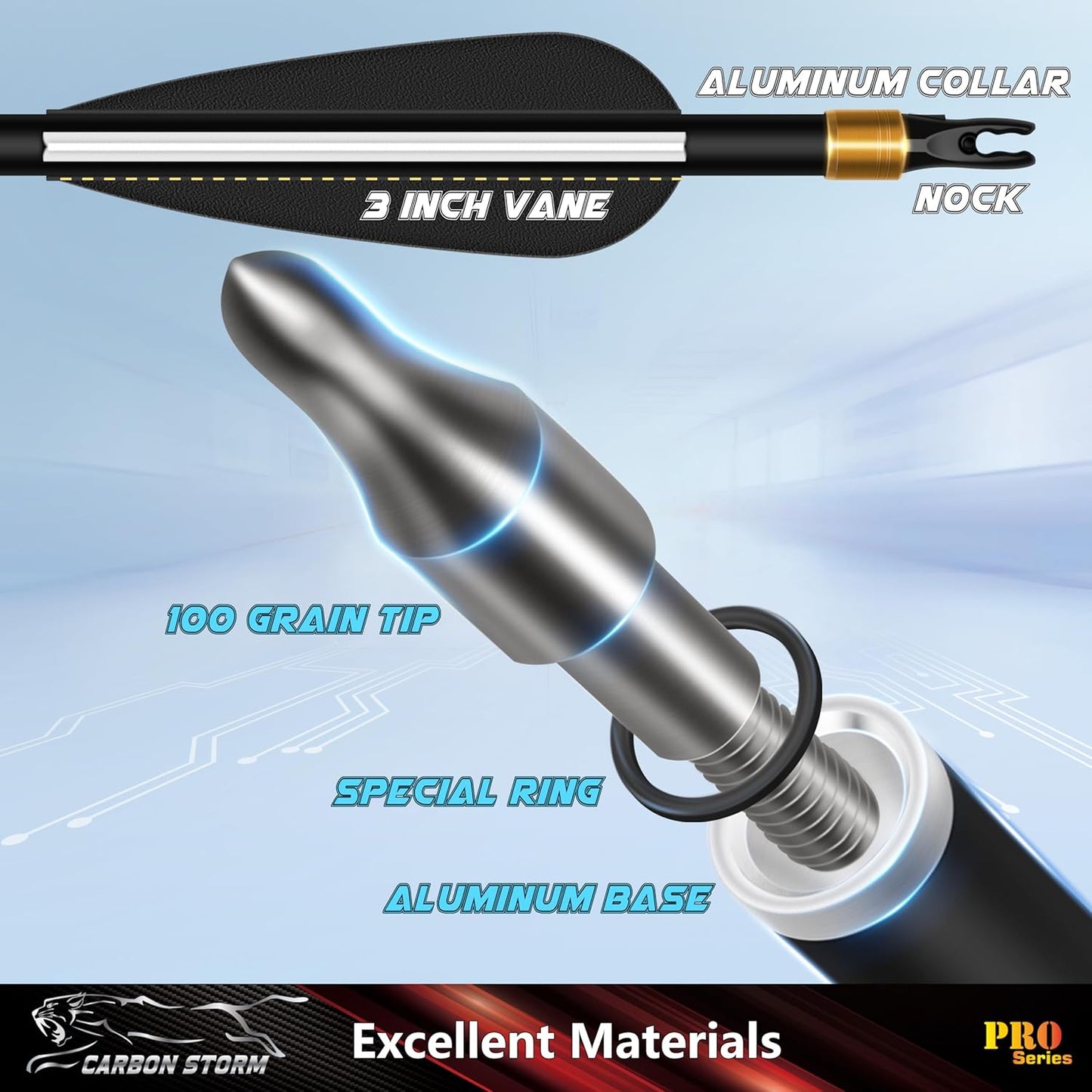 SUNYA 12-Pack 30 Inch Carbon Arrows Spine 500 or 400 for 40-60 LBS Bows|Switch to Recurve/Compound Modes, Anti-Loose O-Ring & TPU Vanes for Hunting/Target Practice