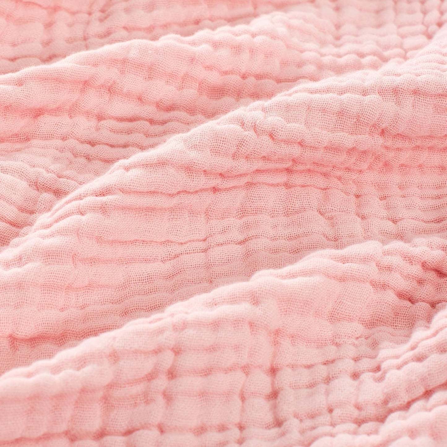 Carriediosa 100% Cotton Muslin Throw Blanket 70" X 80" Twin Size,4-Layers Summer Gauze Throws for Bed Couch,Soft Lightweight Breathable Linen Blankets Bedspread for Adults All Season,Dusty Pink