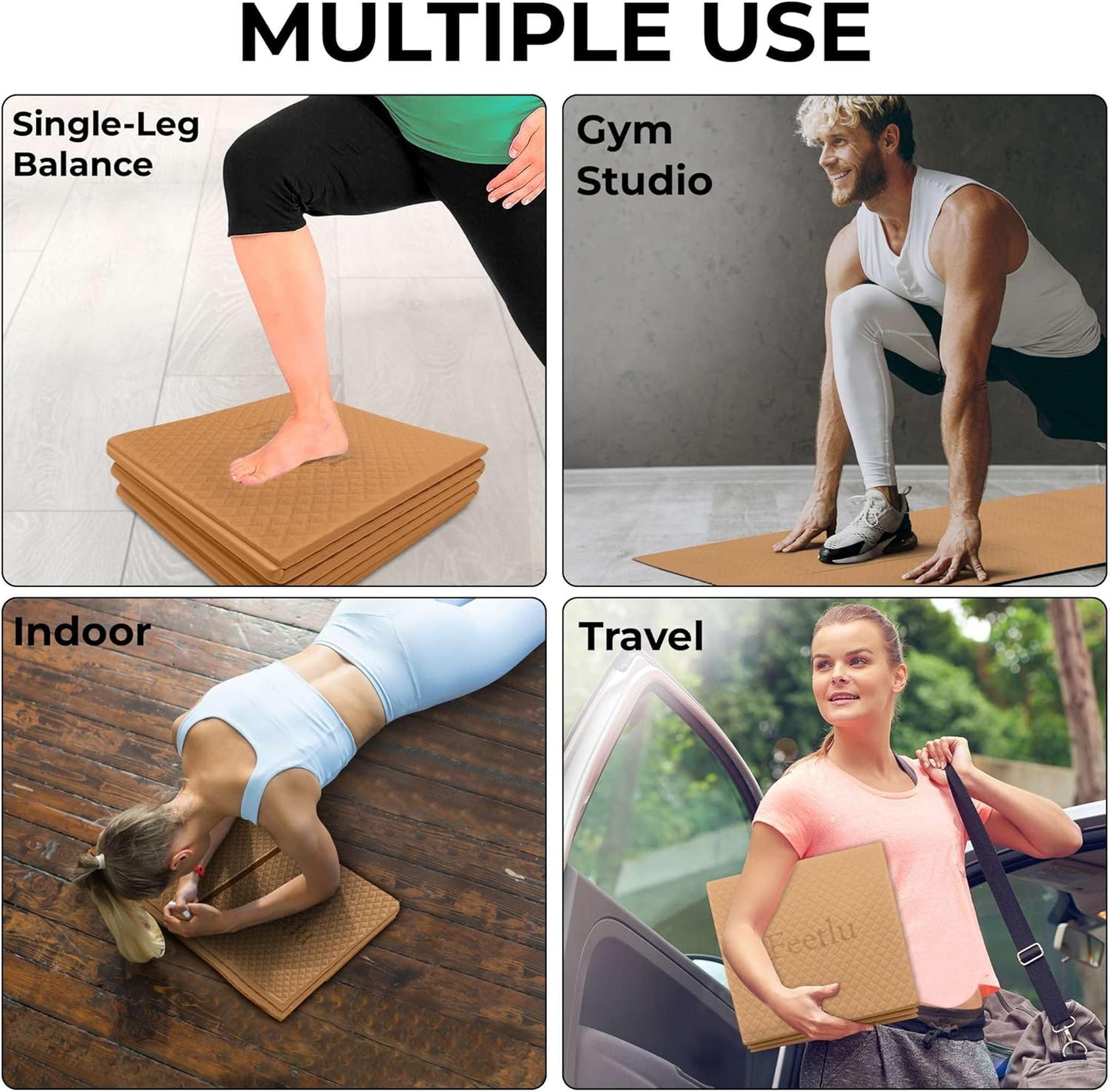 Foldable Yoga Mat, 6mm Thick, Lightweight, Anti-Slip, and Easy to Store – Perfect for Travel, Yoga, Pilates, Home Workouts, and Floor Exercises