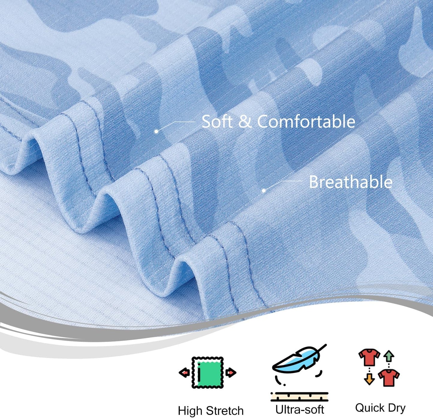 TAPULCO Mens Quick Dry Polo Shirts Camouflage Pattern Performance Athletic Lightweight Breathable Casual Golf Tshirts