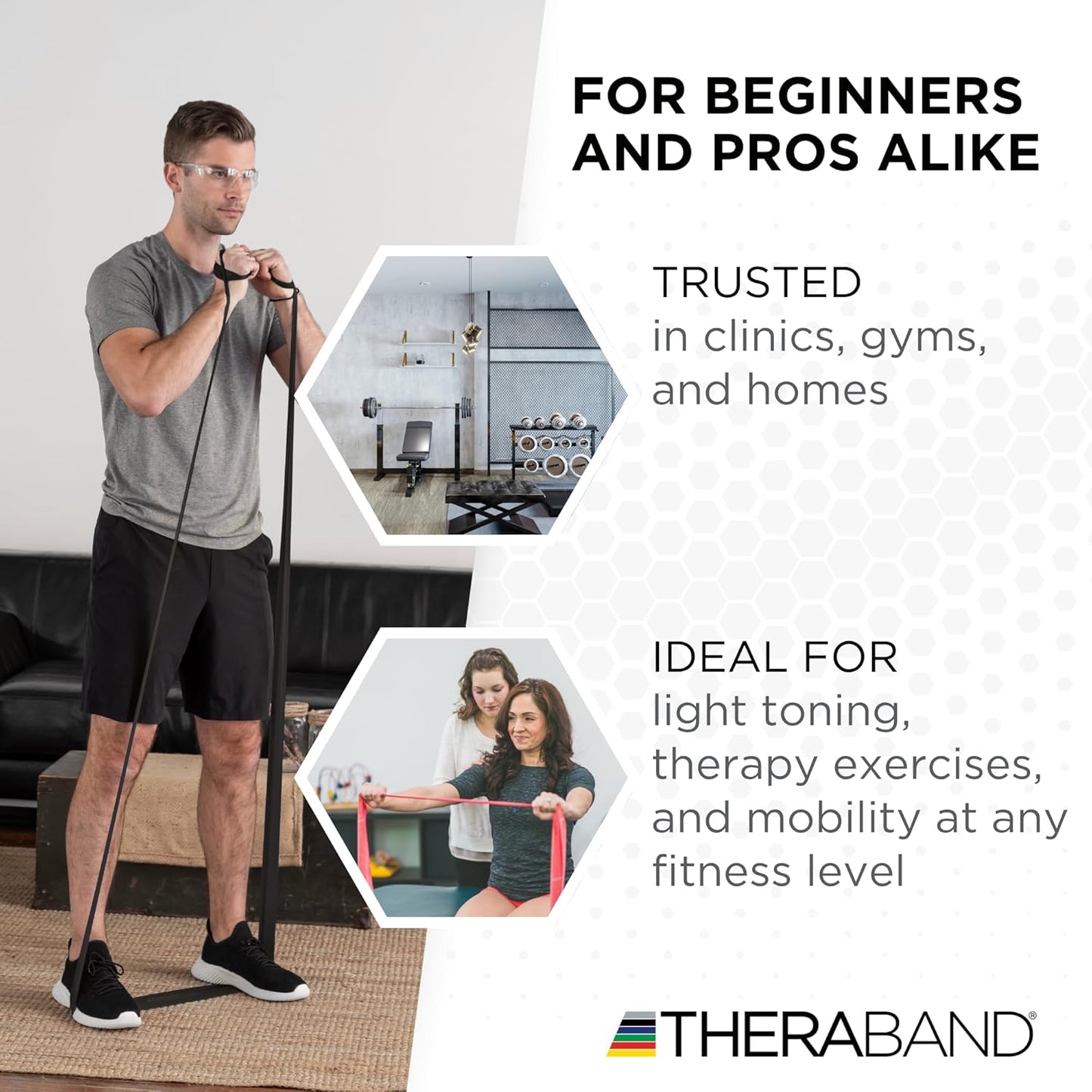 THERABAND Resistance Bands, 50 Yard Roll Professional Latex Elastic Fitness Band For Upper & Lower Body & Core Exercise, Physical Therapy, Pilates, Yoga, Stretching, Home Workouts, & Rehab