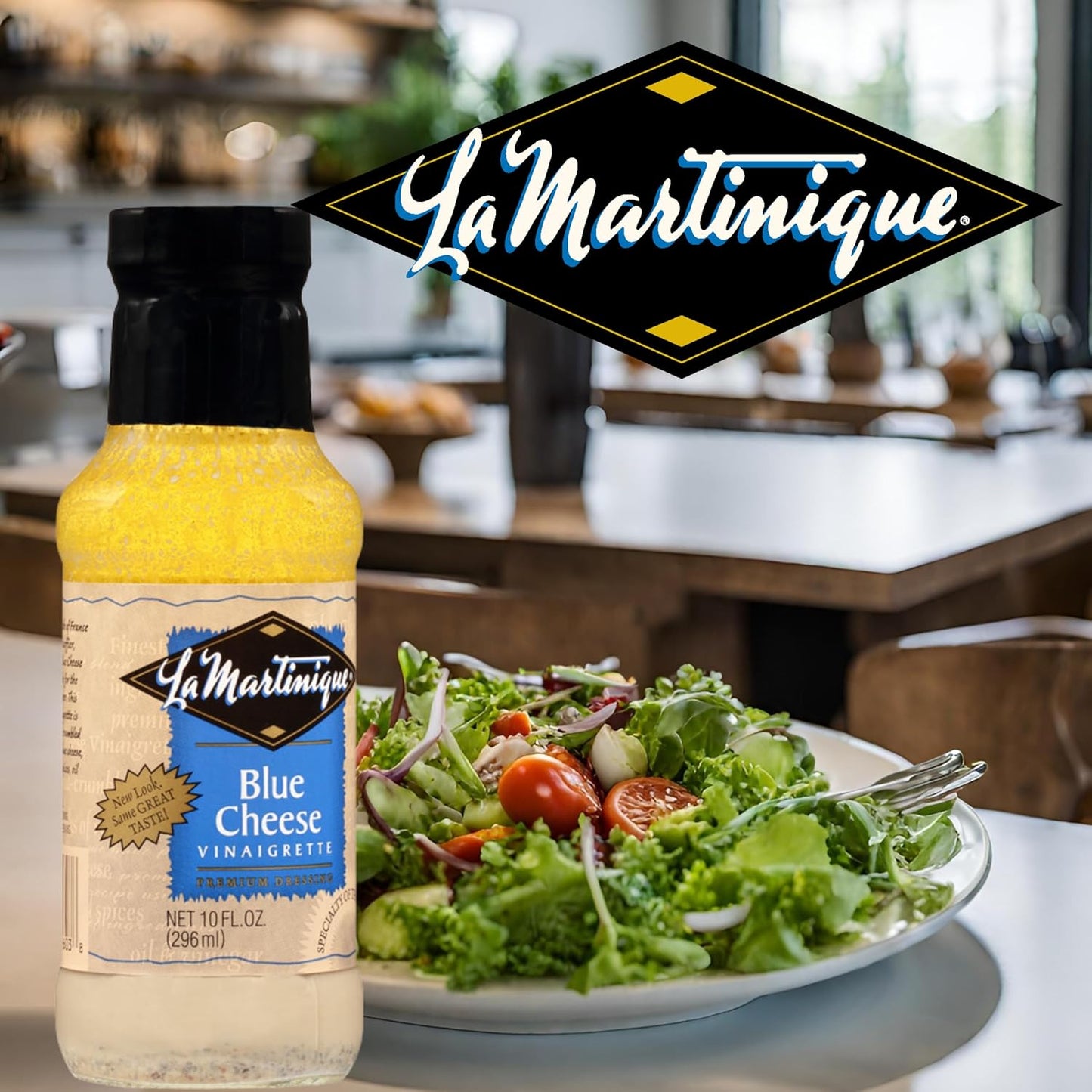 La Martinique Blue Cheese Vinaigrette Dressing 10 Ounce Bottle (Pack of 6)