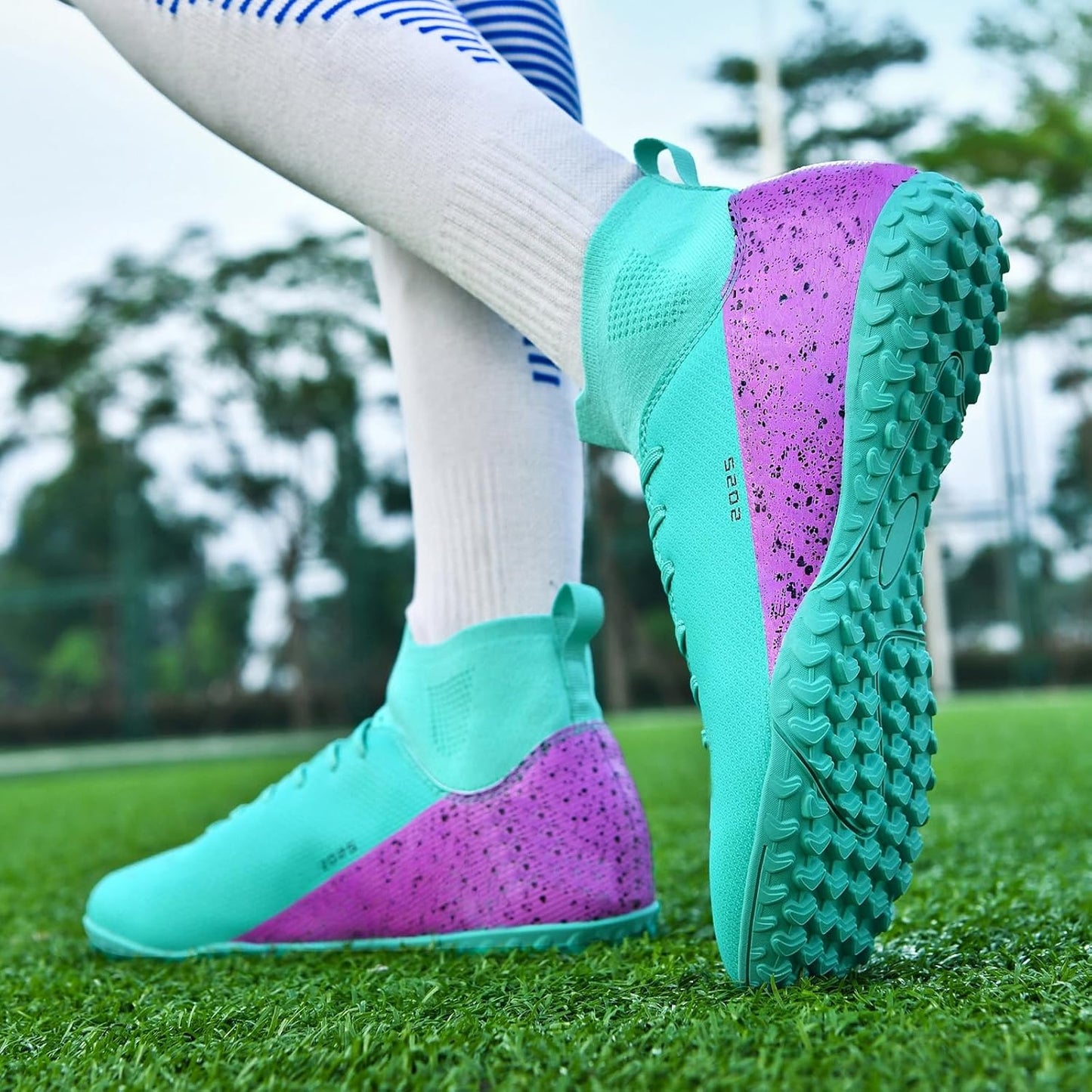 Soccer Cleats for Mens Womens Indoor Soccer Shoes Unisex Baseball Turf Shoes Youth Rugby Shoes Adult AG FG TF Football Boots Wide Training Sneaker