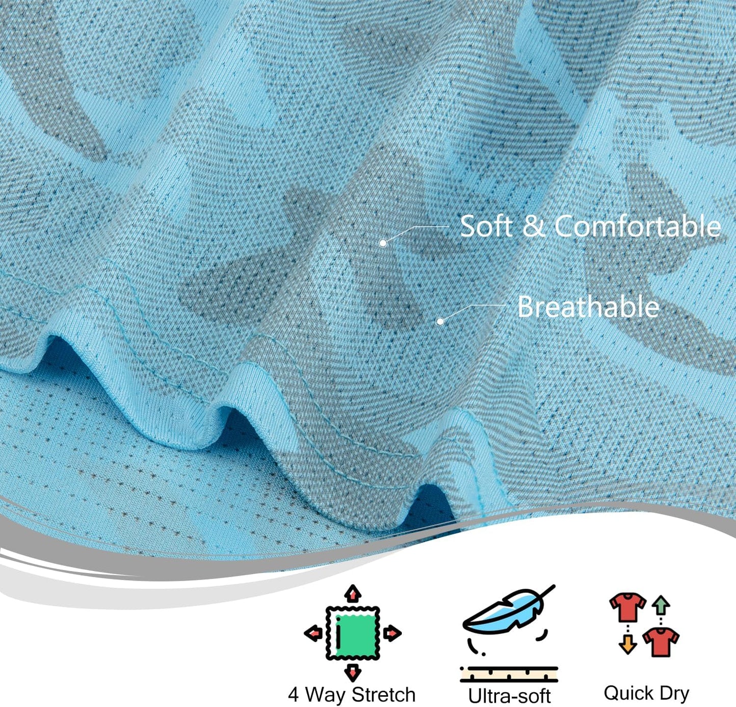 TAPULCO Mens Quick Dry Polo Shirts Camouflage Pattern Performance Athletic Lightweight Breathable Casual Golf Tshirts