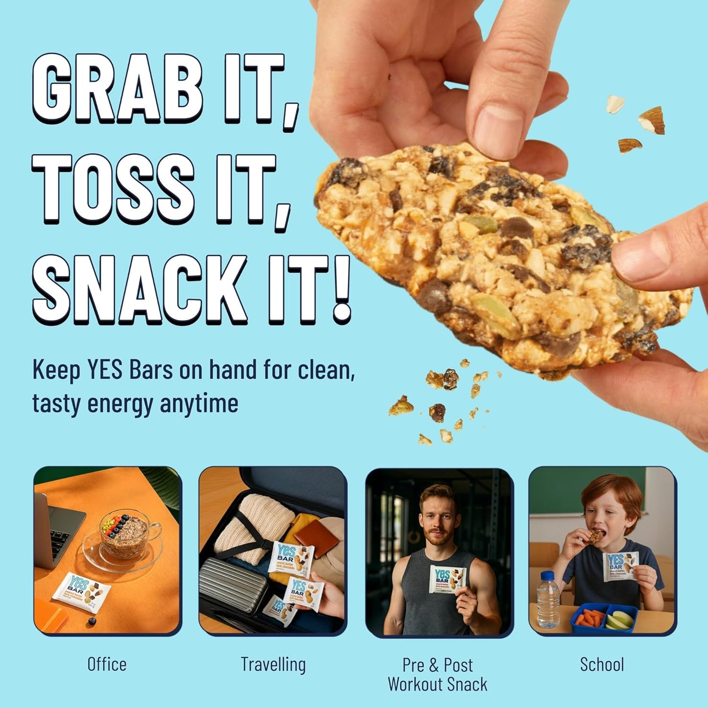 The YES Bar YES Bar – Macadamia Chocolate – Plant Based Protein, Decadent Snack Bar – Vegan, Paleo, Gluten Free, Dairy Free, Low Sugar, Healthy Snack, Breakfast, Low Carb, Keto Friendly (Pack of 6)