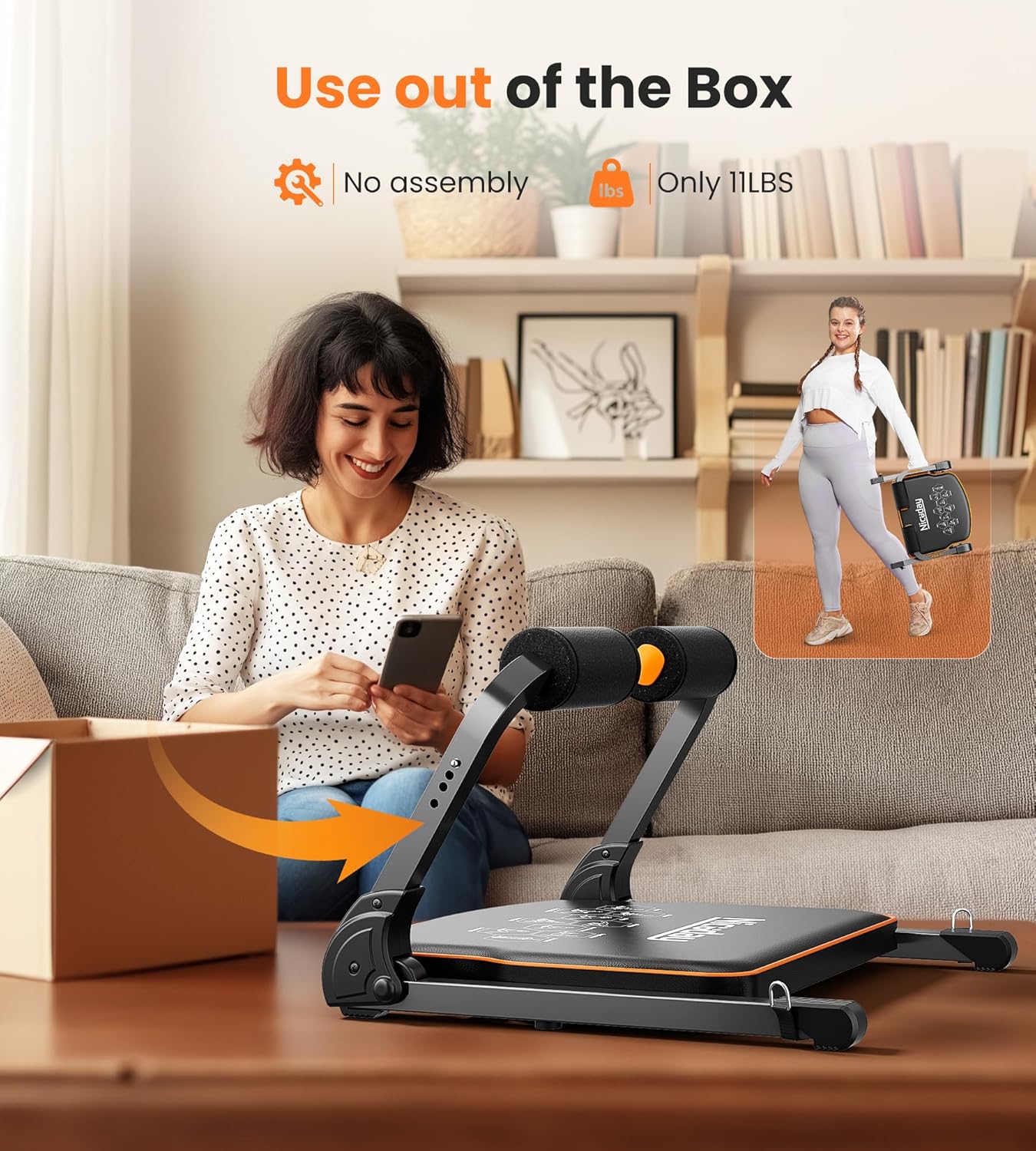 Niceday Ab Workout Equipment, Ab Machine for Stomach Workout, Ab Trainer Machine for Home, Ab Crunch Machine for Home Exercise, Sit Up Machine with Resistance Bands and 330 LBS Weight Capacity