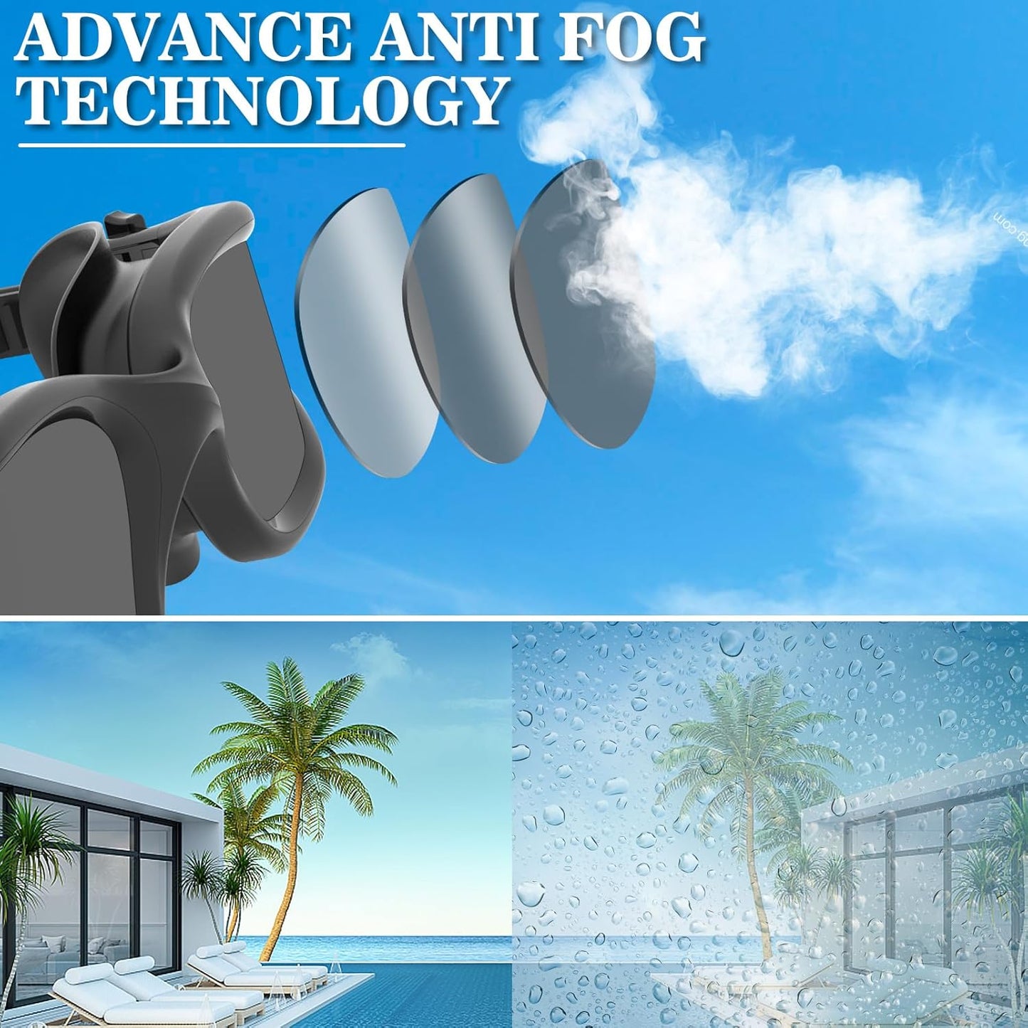 WIN.MAX Polarized Swimming Goggles Swim Pool Goggles Anti Fog Anti UV No Leakage Clear Vision for Men Women Adults Teenagers