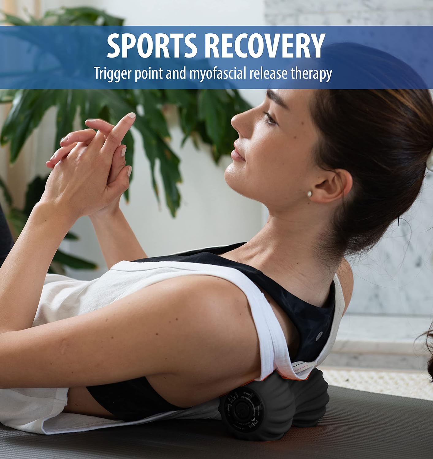 Zyllion Vibrating Peanut Massage Ball with 4 Modes - Cordless Rechargeable Electric Deep Tissue Massager Roller for Muscle Pain Relief, Black, ZMA-30