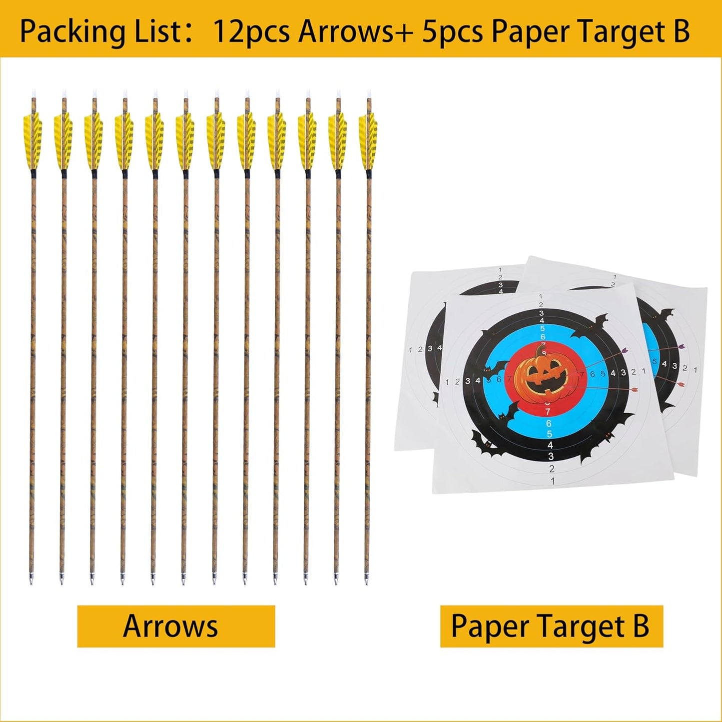 AMEYXGS Camo Carbon Arrow 30 Inch Practice Hunting Arrow Spine 500 with 4 Inch Turkey Feathers for Traditional Recurve Compound Bows