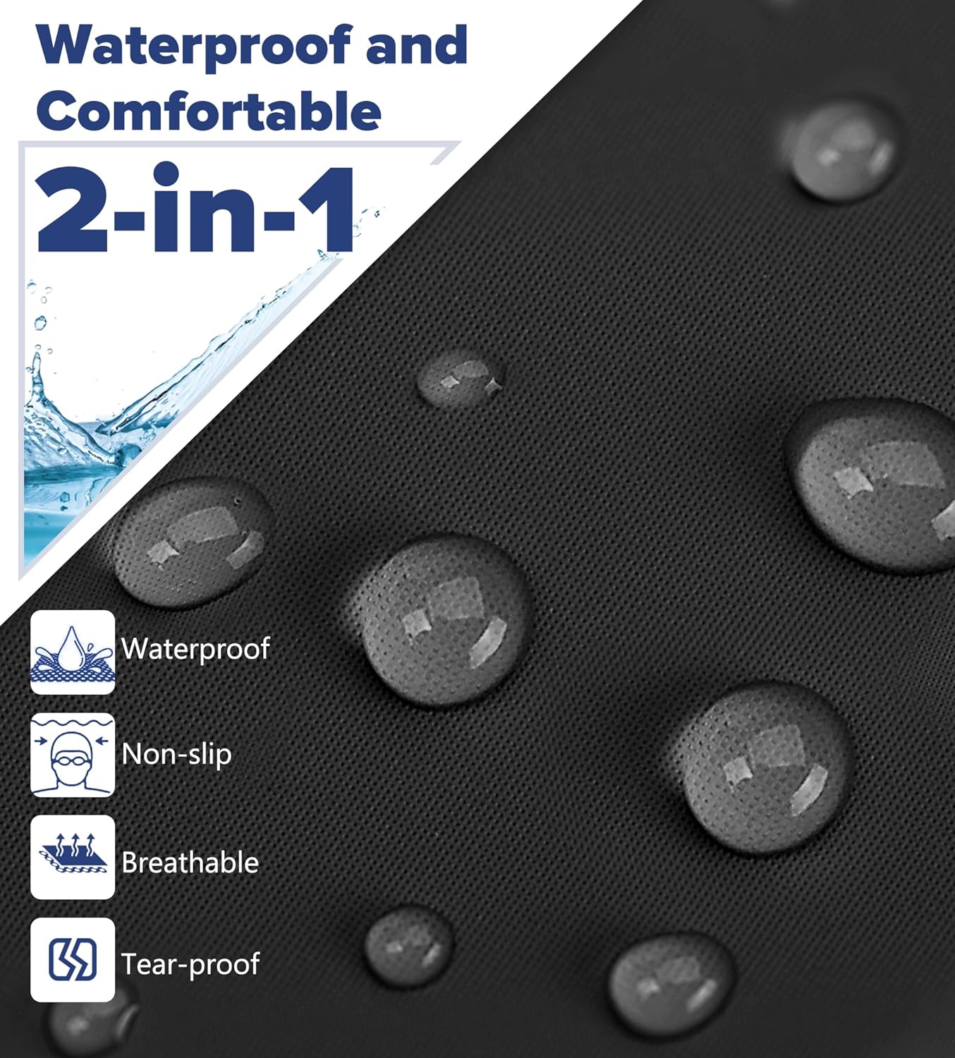 Aegend Fabric Swim Cap, Silicone Waterproof Layer - Breathable Cloth Swimming Cap, Keep Hair Dry with Hight Elasticity for Youth(8-16) Adult, 2 Sizes to Choose