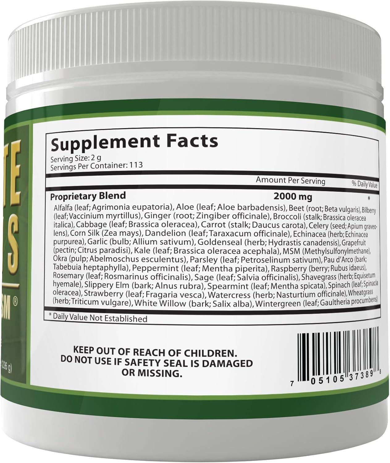 Ultimate Greens Powder Immune Support Vegan Friendly Vegetable Alkalize Drink NO GMO Gluten Soy Free 8oz 3 Pack