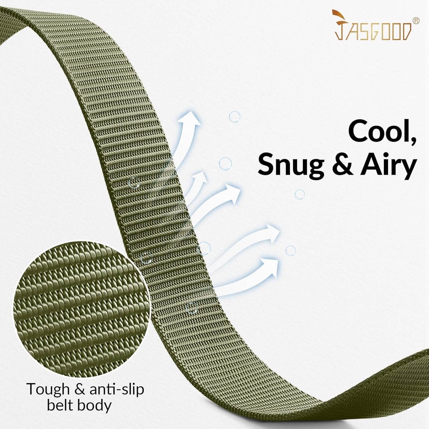 JASGOOD Nylon Canvas Breathable Military Tactical Men Waist Belt With Plastic Buckle