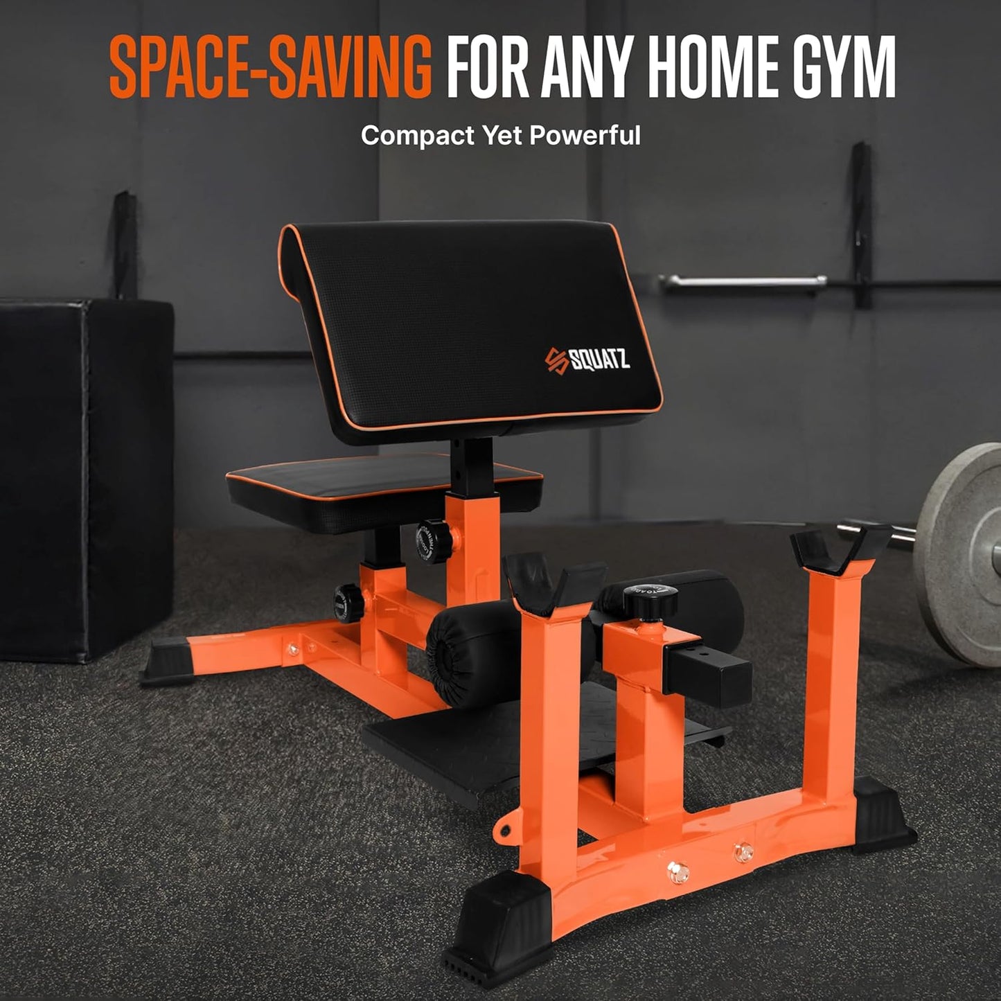 SQUATZ Sissy Squat Machine and Preacher Curl Crunch Rack - Foldable Squatting Bench for Home Gym Workout Station and Leg Exercise - Train Abs, Thighs, and Glutes, Multifunctional Fitness Equipment