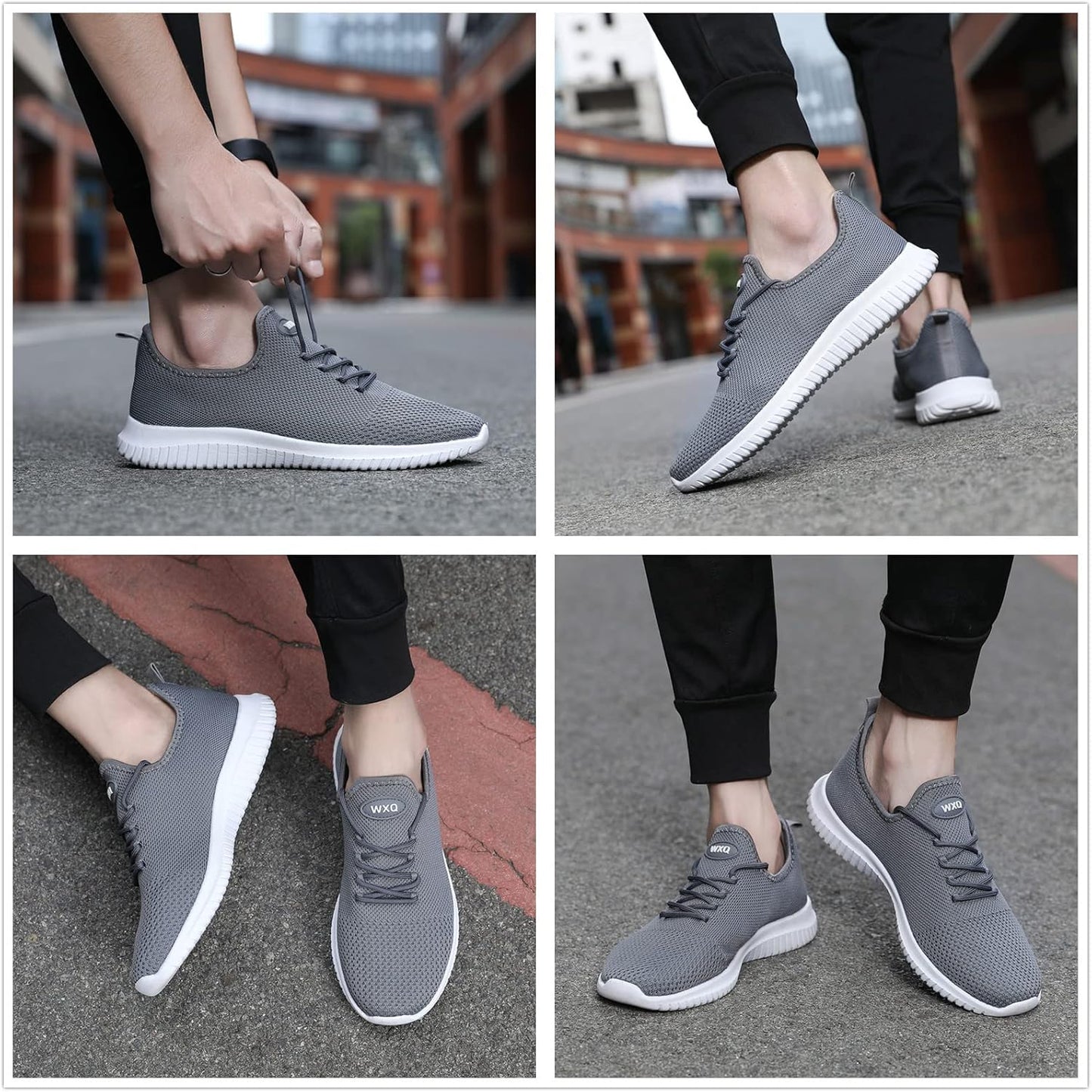 WXQ Men's Running Shoes Comfortable Lightweight Breathable Walking Shoes Mesh Workout Casual Sports Shoes