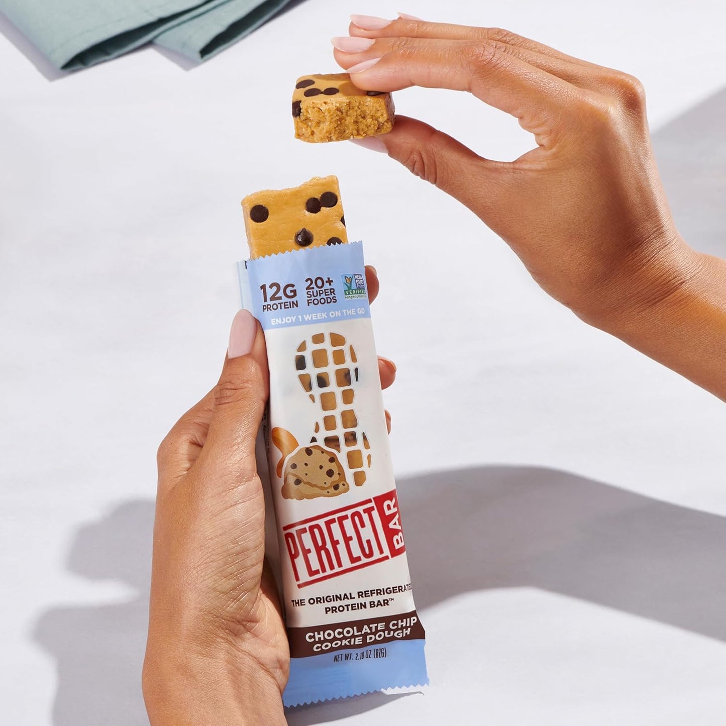 Perfect Bar, Chocolate Chip Cookie Dough Protein Bar, Gluten Free, Soy Free, Non GMO, No Sugar Alcohols, 2.2 Ounce Bar, 24 Count