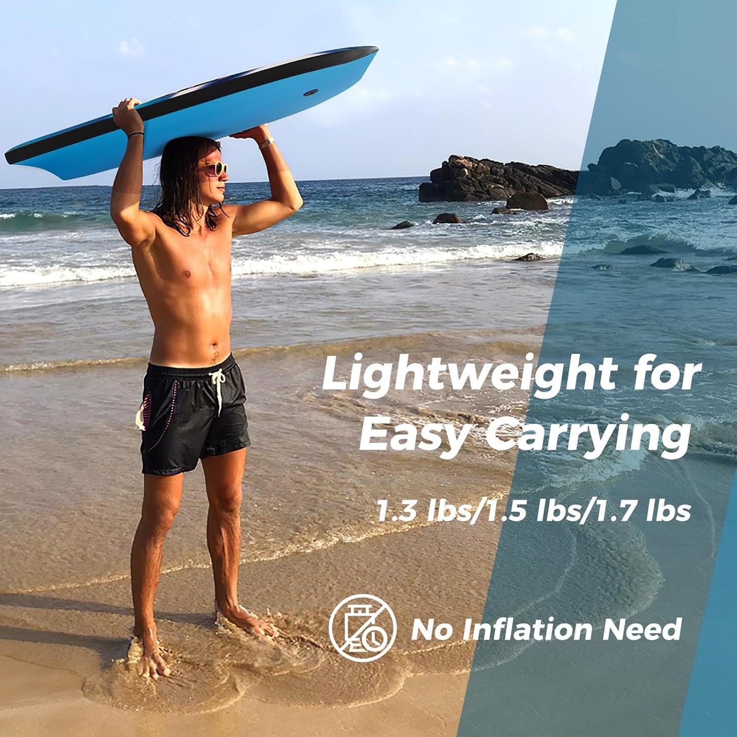 KOTEK 33/37/41 Inch Body Board with Wrist Leash, EPS Core, Dual Channel, HDPE Slick Bottom, Bodyboard for All Skill Levels & Wave Conditions