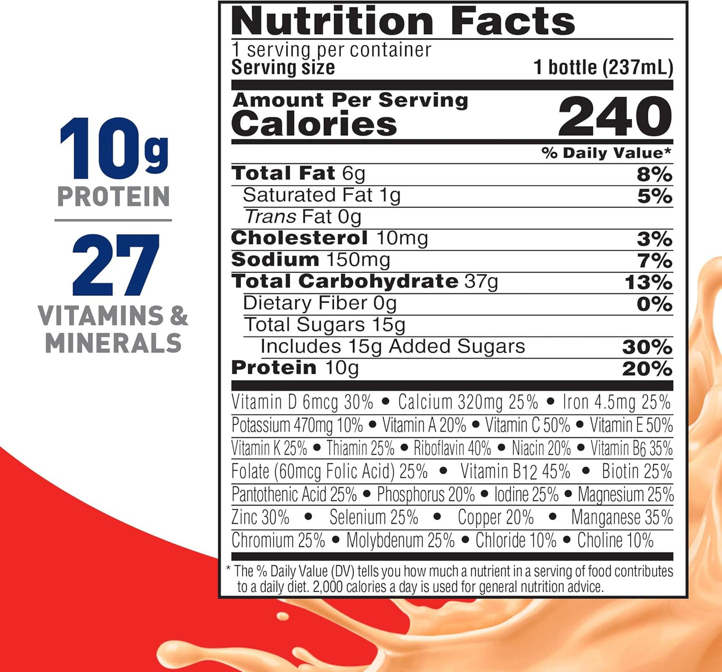 BOOST Original Nutritional Drink, Peaches & Cream, 8 fl oz (Pack of 24)