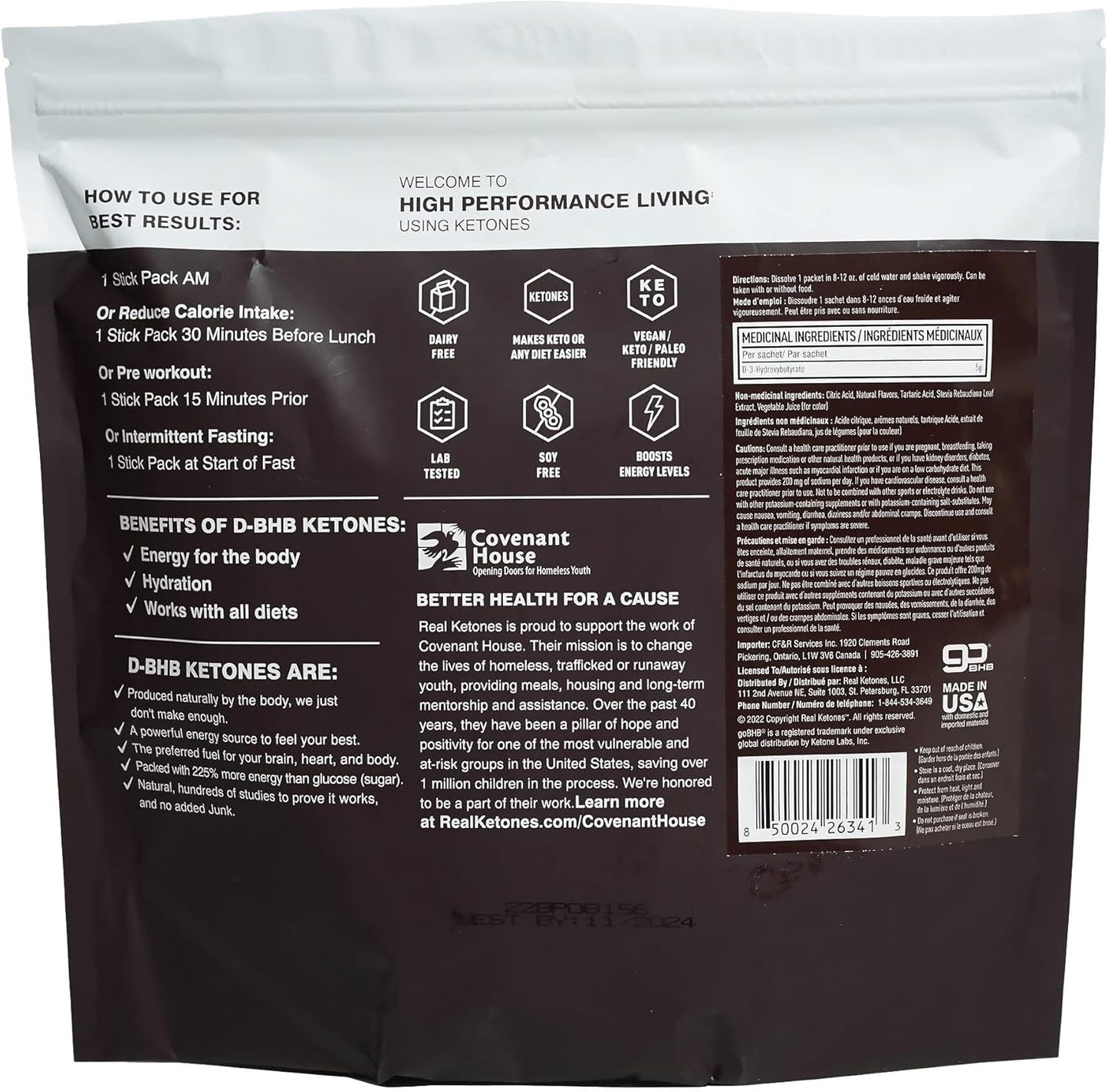 Real Ketones BHB Exogenous Ketones Drink Mix Packets Keto Electrolytes Powder Packets No Sugar with 4 Main Fasting Electrolytes Plus Hydrating Patented Keto BHB - 30 Count Black Cherry