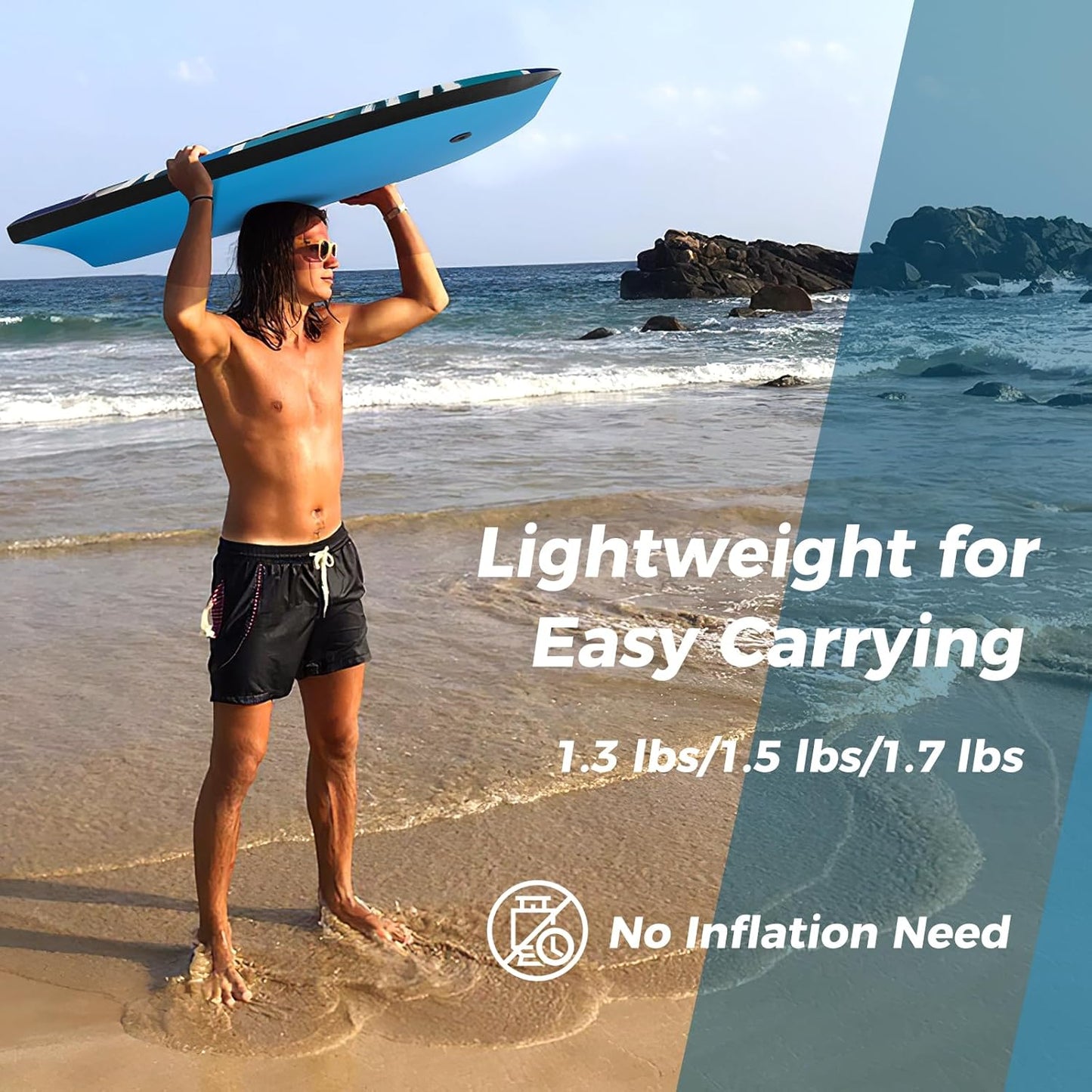 KOTEK 33/37/41 Inch Body Board with Wrist Leash, EPS Core, Dual Channel, HDPE Slick Bottom, Bodyboard for All Skill Levels & Wave Conditions