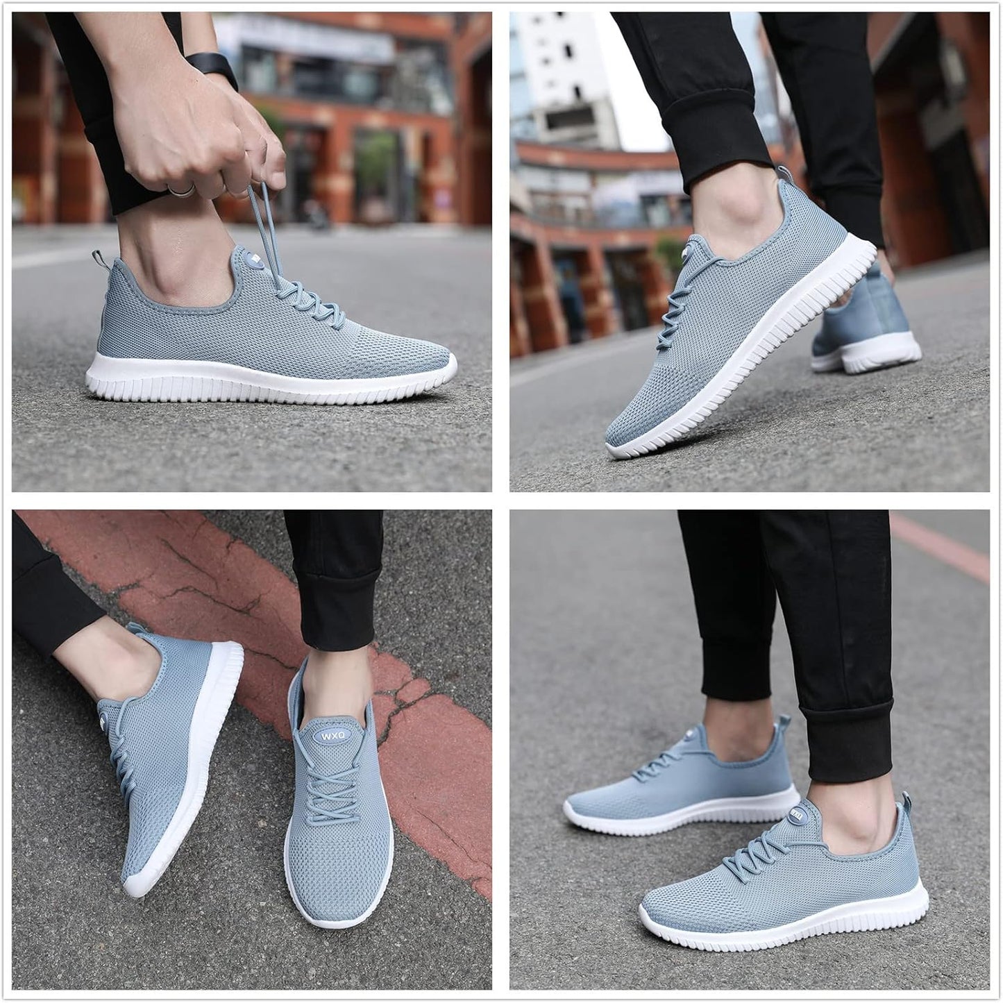 WXQ Men's Running Shoes Comfortable Lightweight Breathable Walking Shoes Mesh Workout Casual Sports Shoes